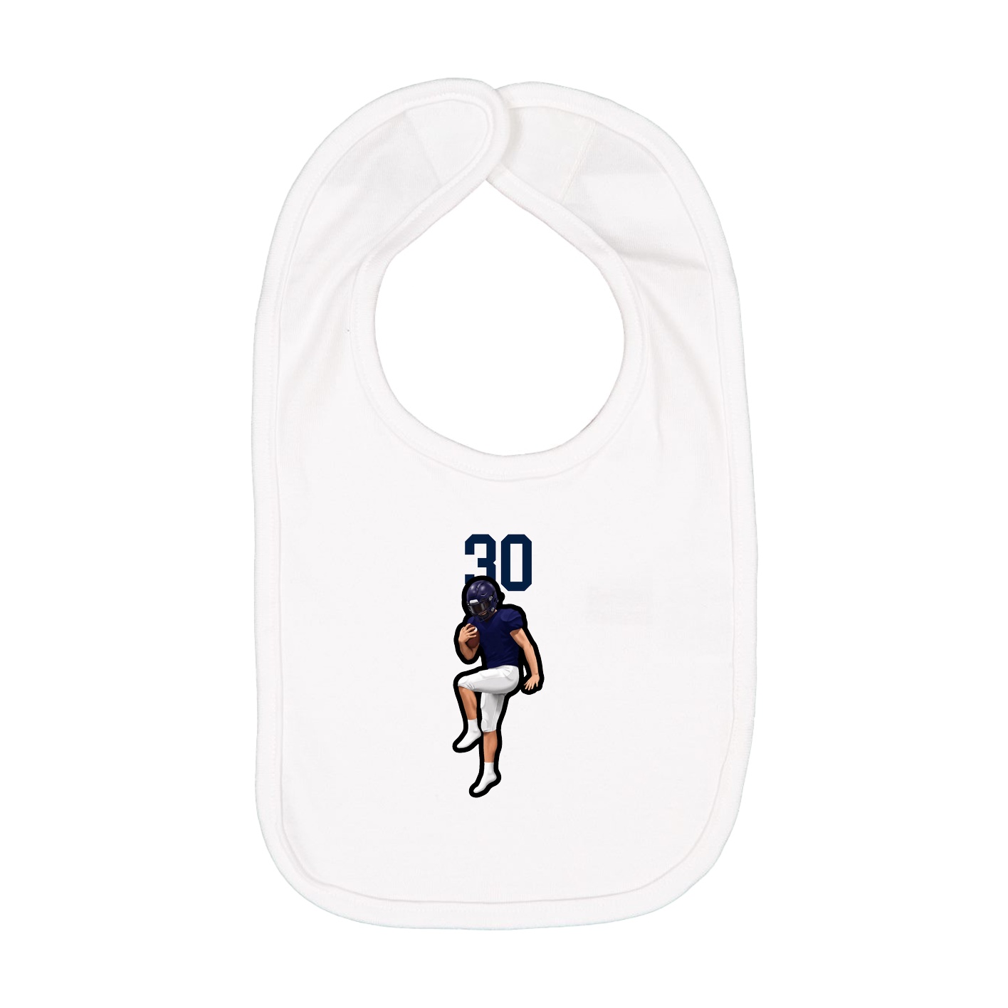 Infant Bib — Number Top in White