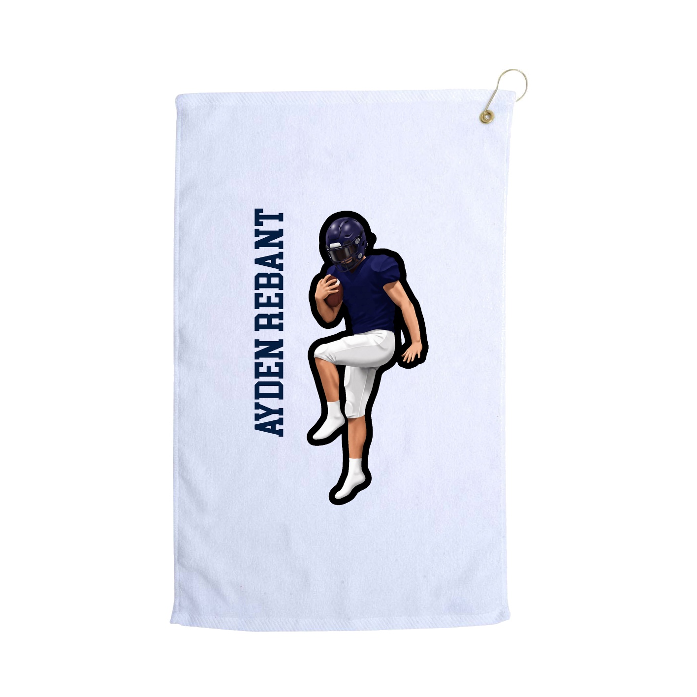 Golf Towel — Name Vertical in White