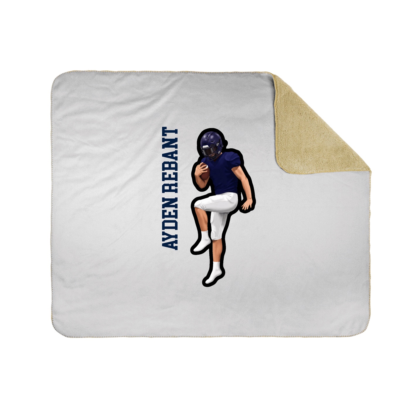 Throw Blanket — Name Vertical in White
