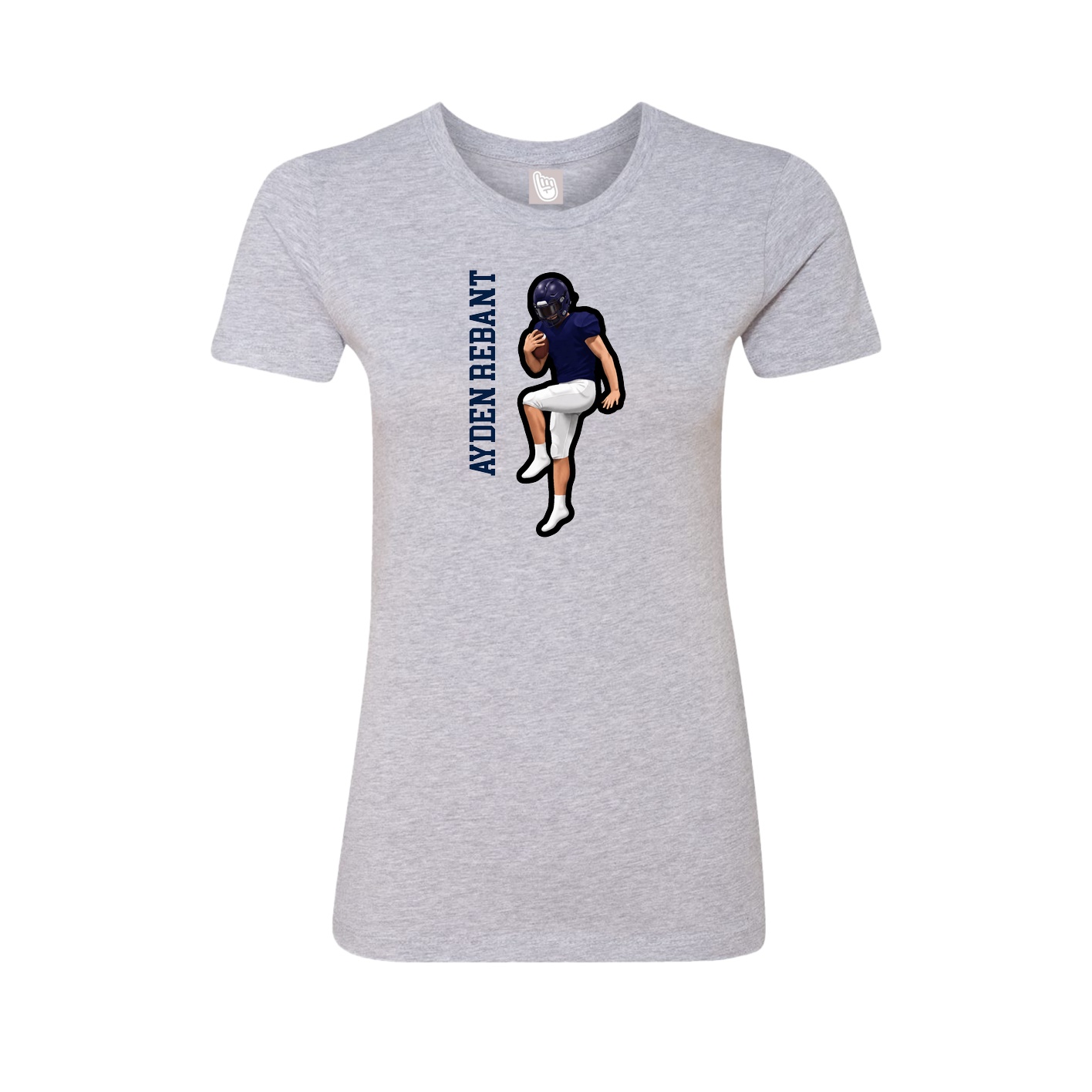 Fitted Women's Tee — Name Vertical in Grey
