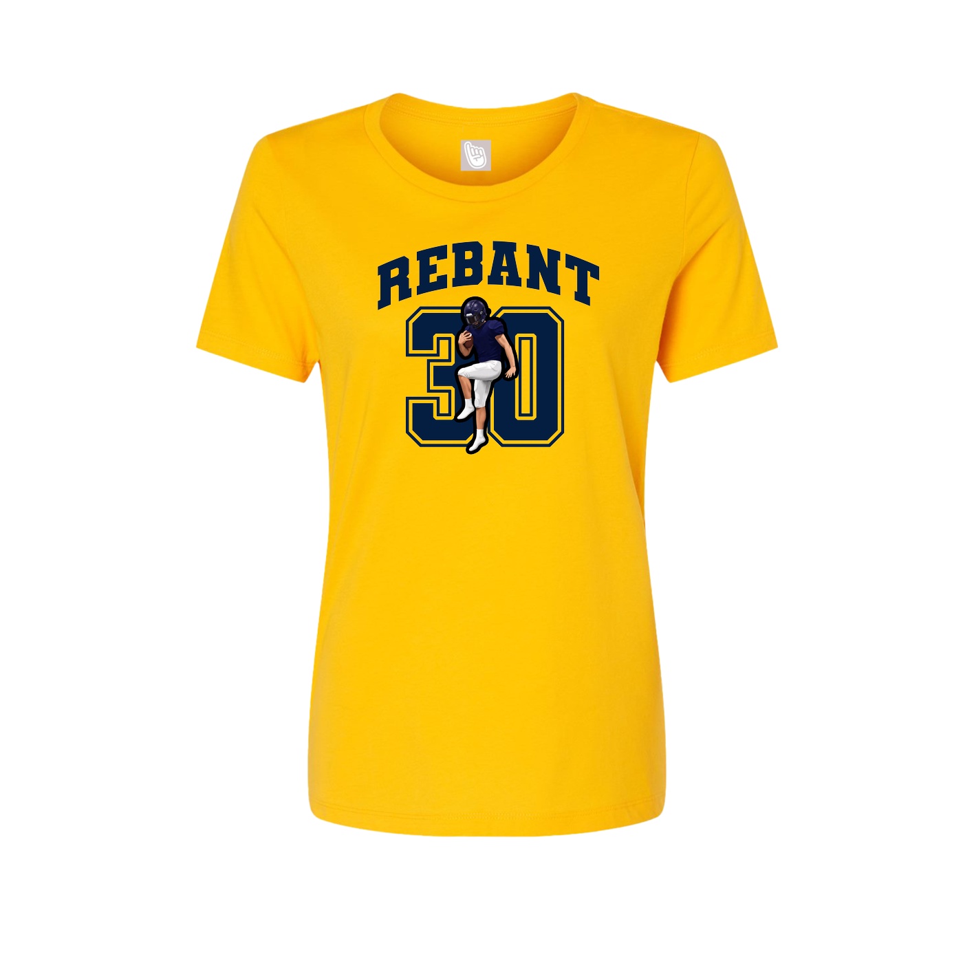 Fitted Women's Tee — Number in Gold