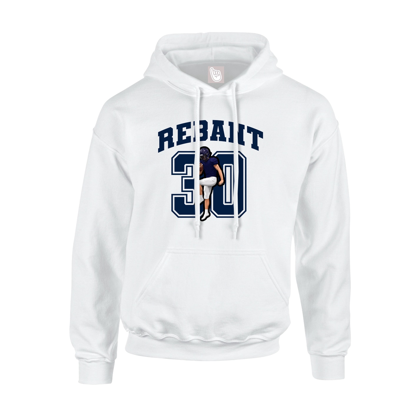 Youth Hoodie — Number in White