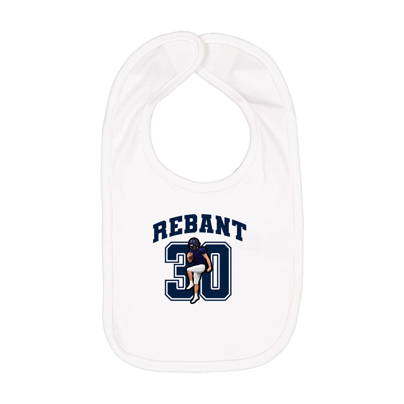 Infant Bib — Number in White