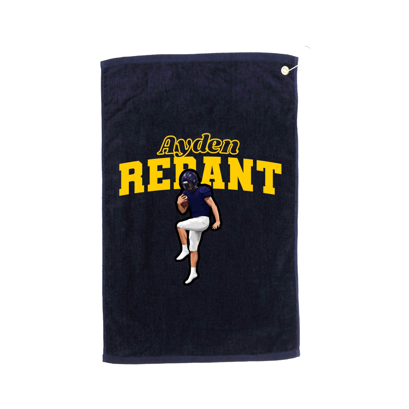 Golf Towel — Name Arch in Navy