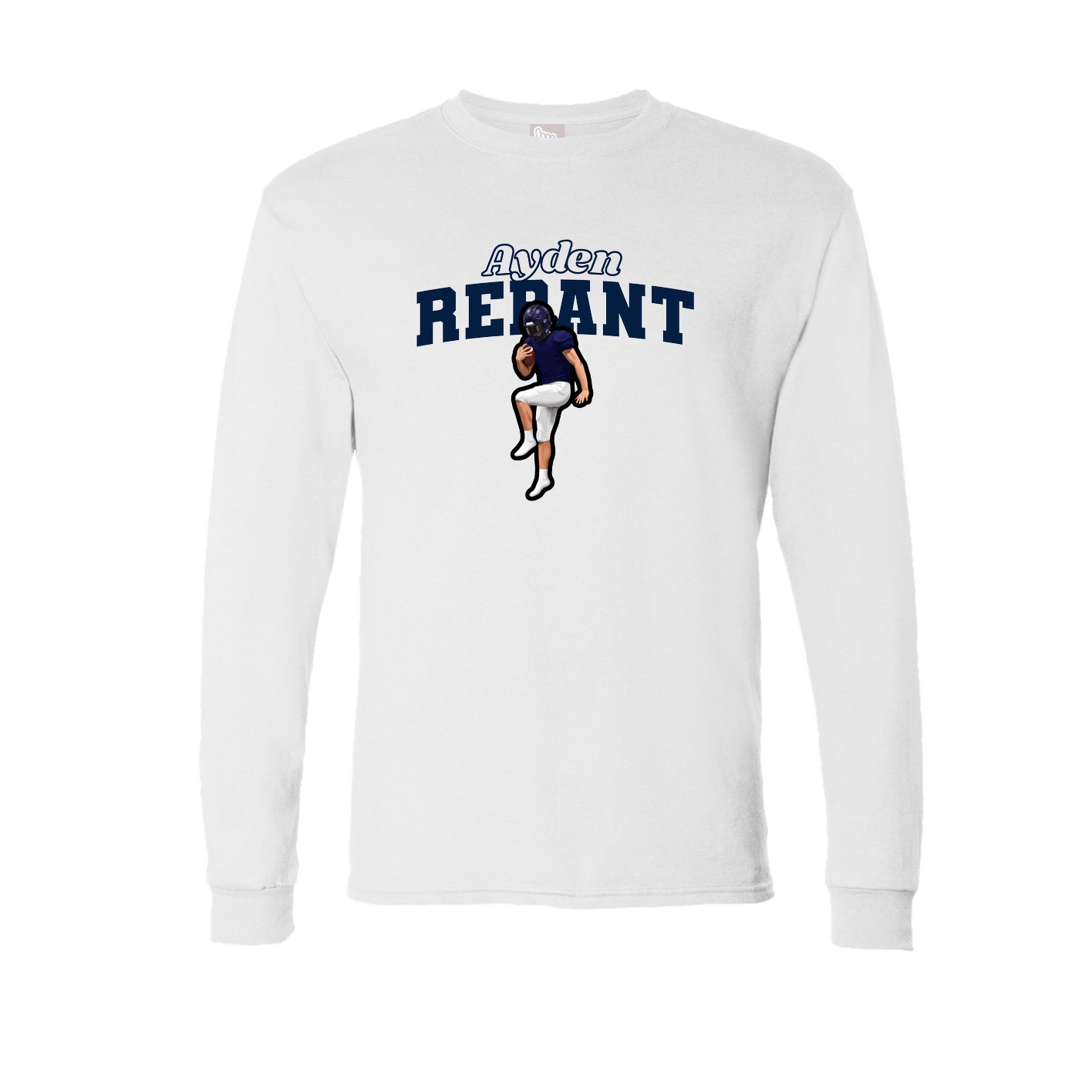 Long Sleeve Tee — Name Arch in White