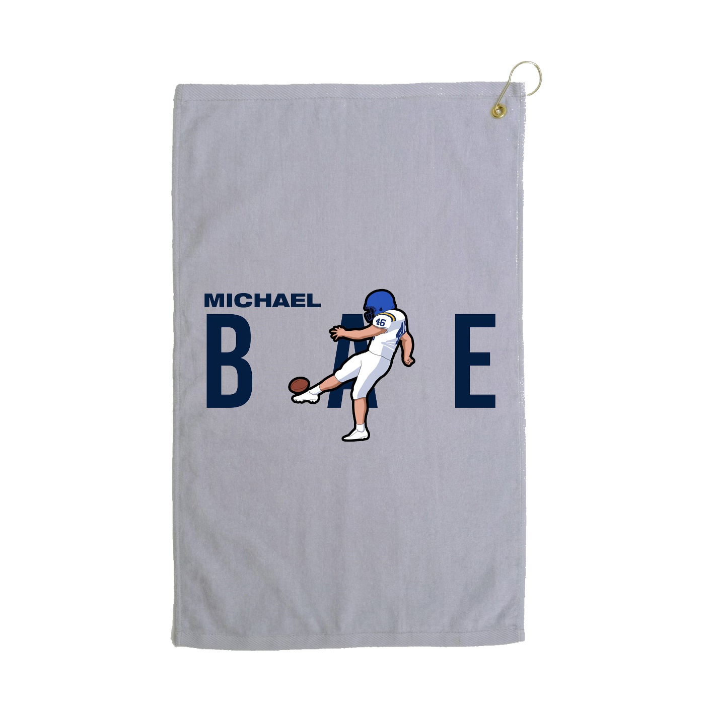 Golf Towel — Player Name in Grey