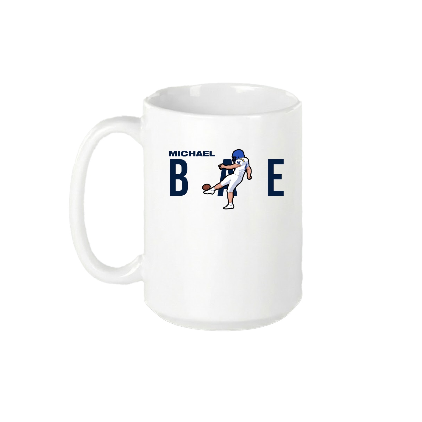15oz Coffee Mug — Player Name in White