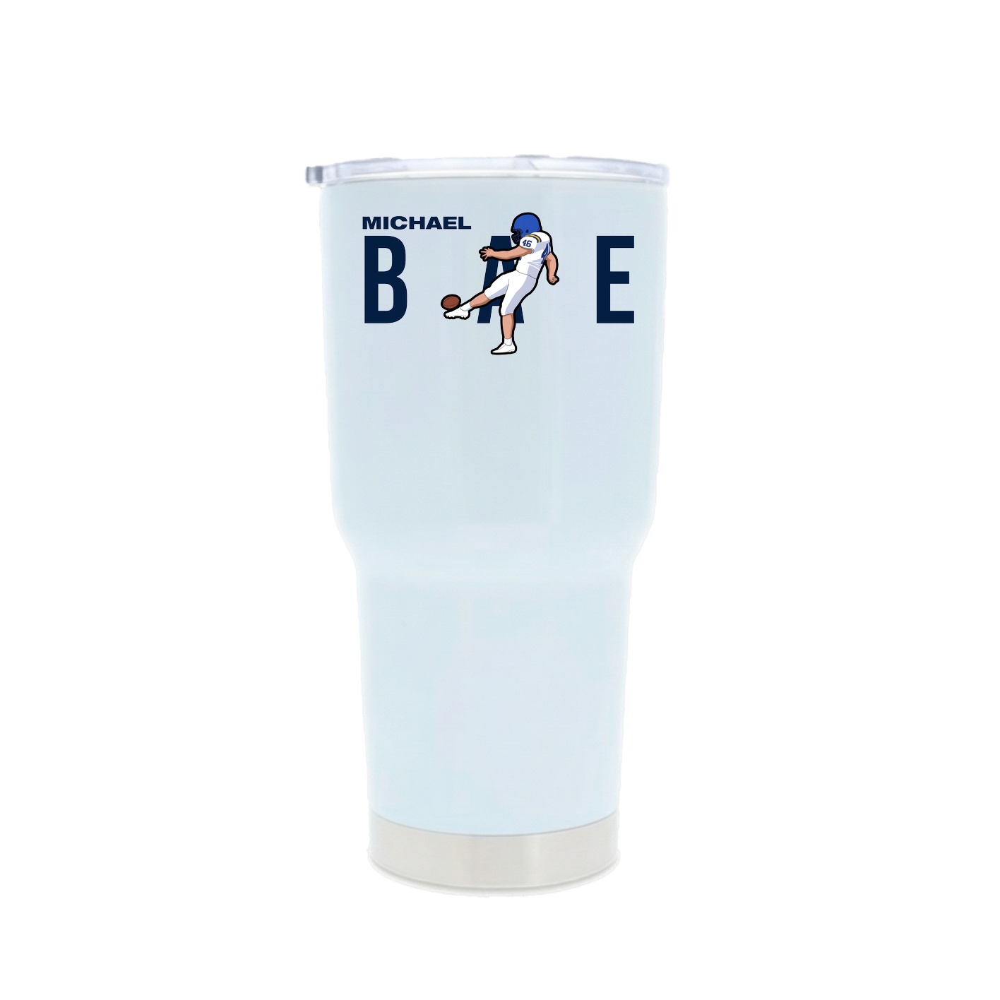 30oz Stainless Steel Tumbler — Player Name in White