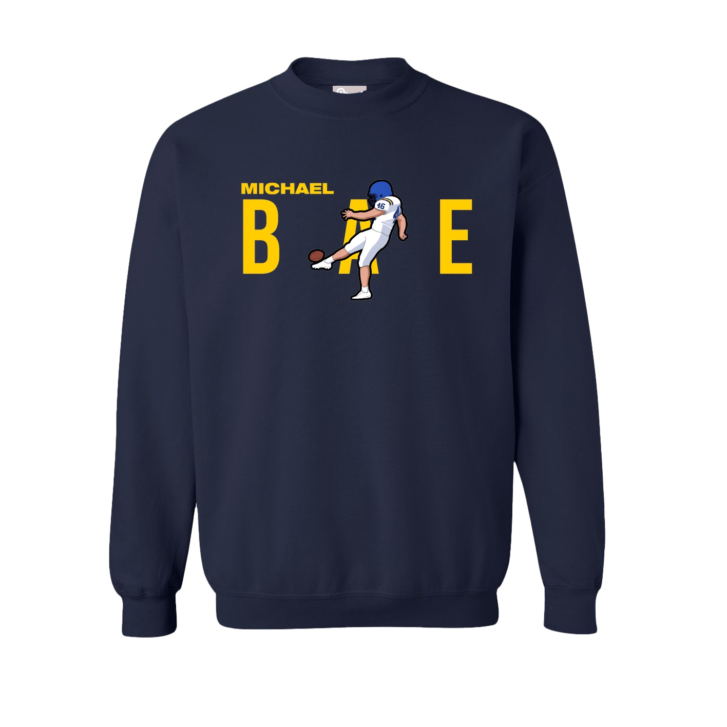 Fleece Crew — Player Name in Navy