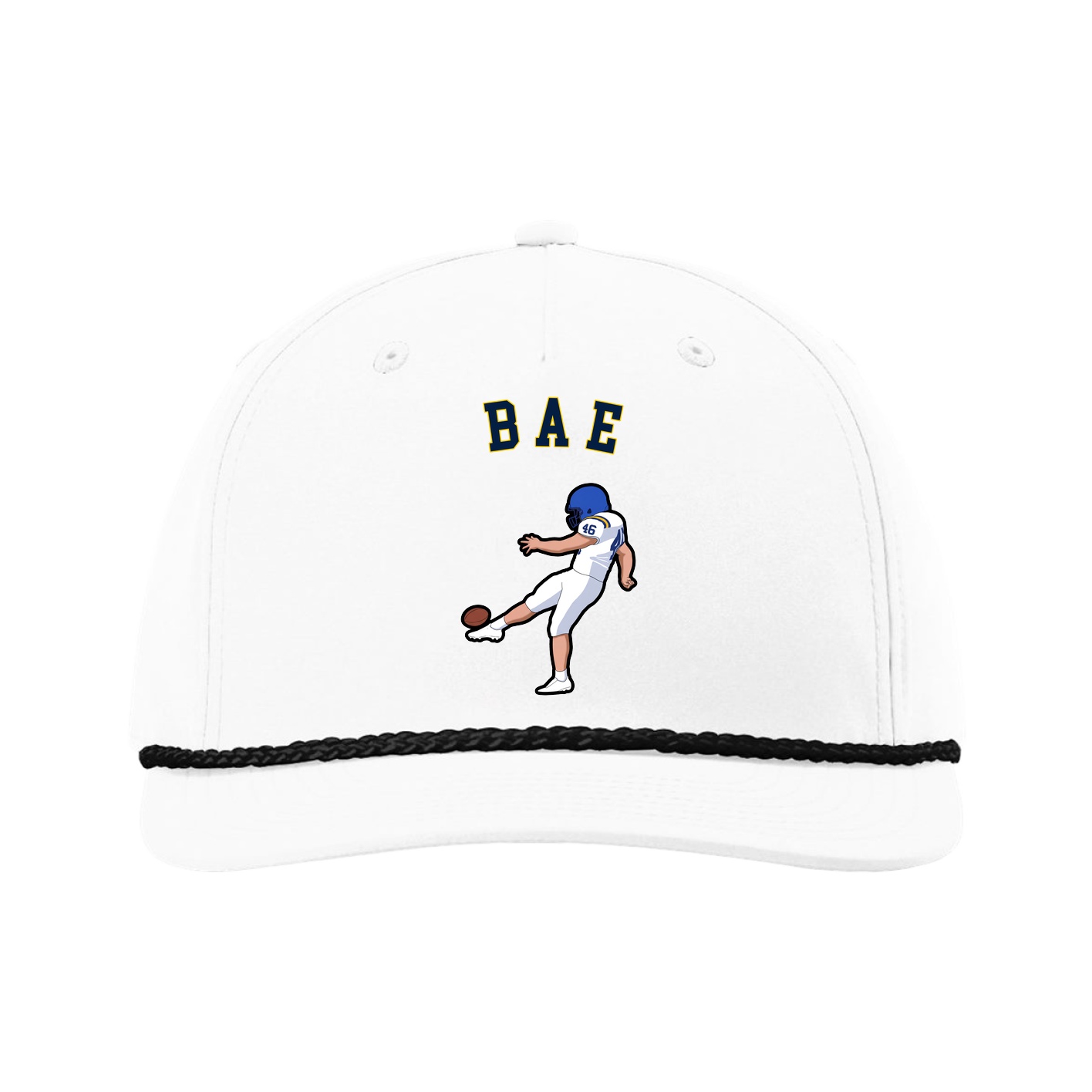 Five-Panel Classic Rope Cap — Shirsey Arch in White
