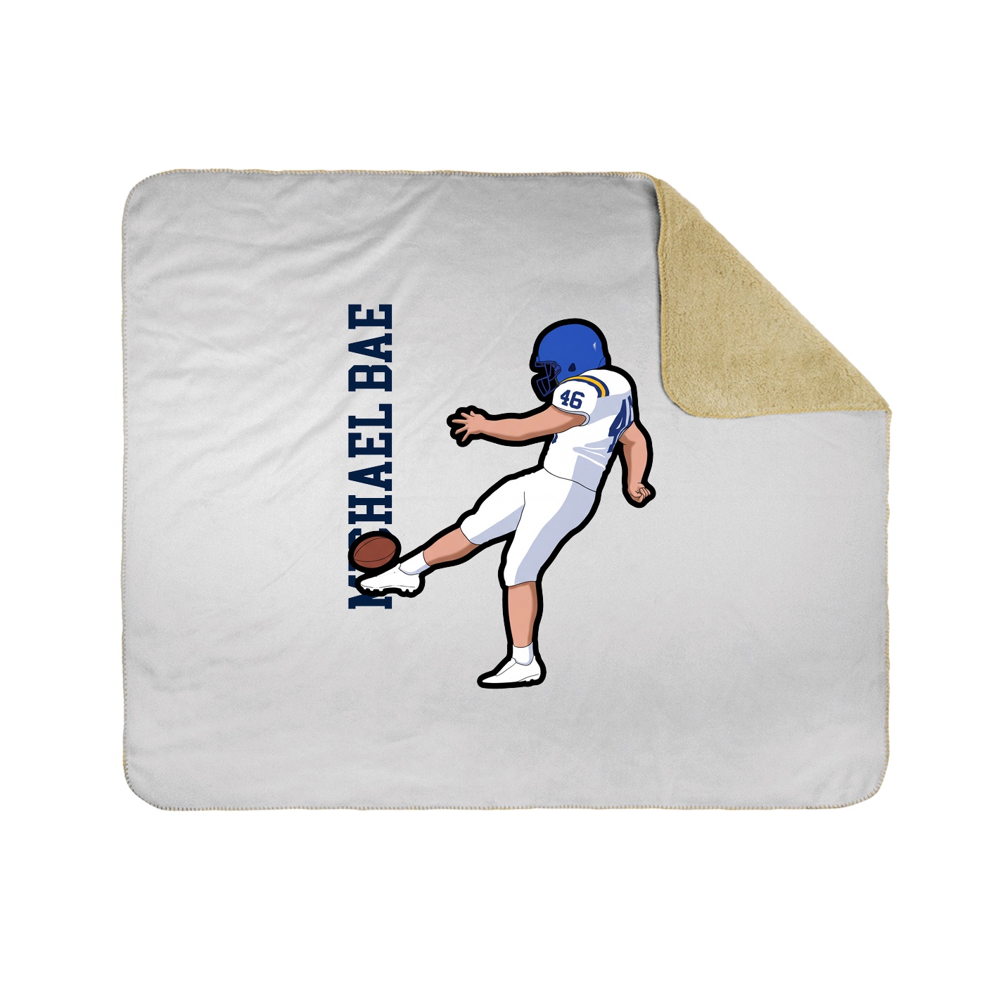 Throw Blanket — Name Vertical in White