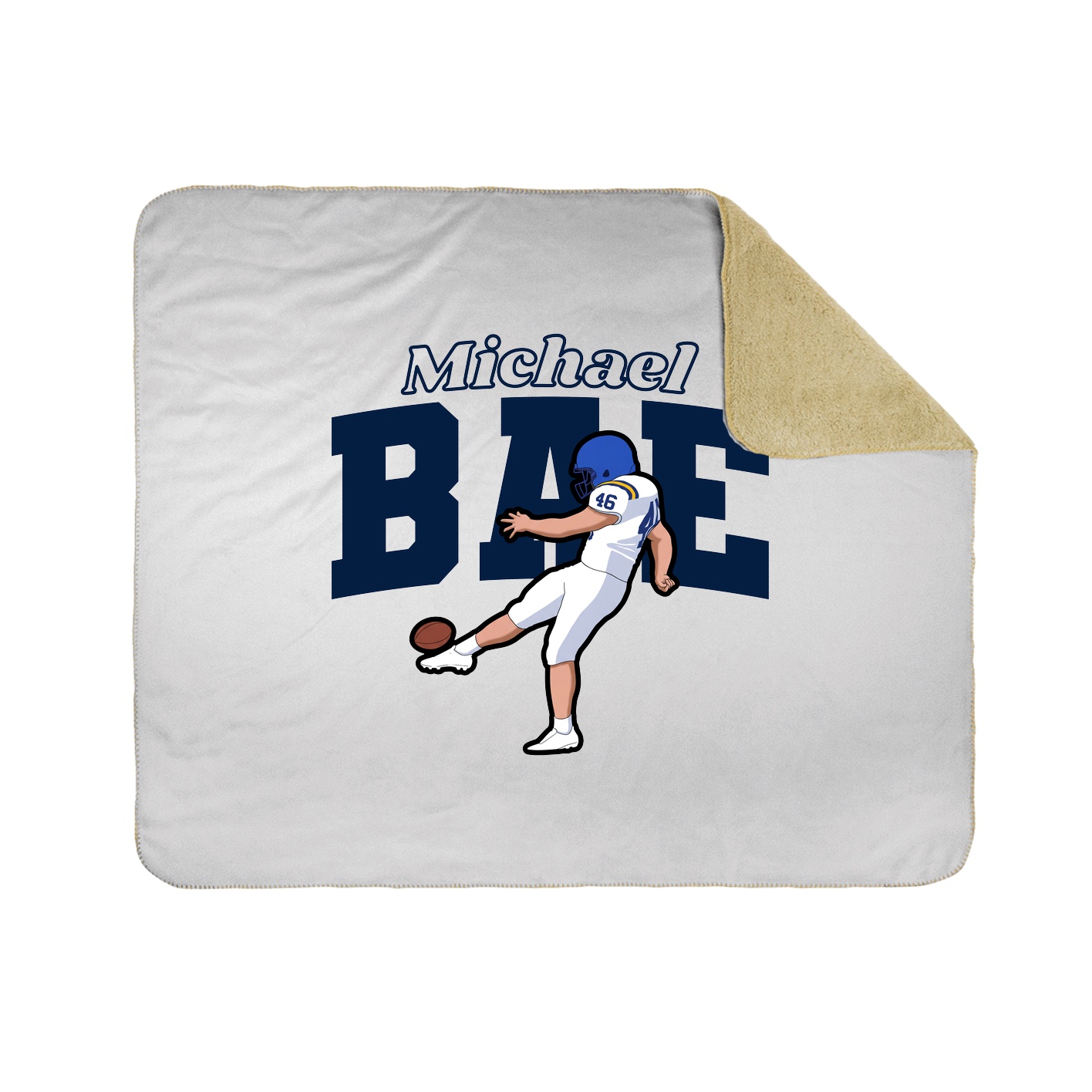 Throw Blanket — Name Arch in White
