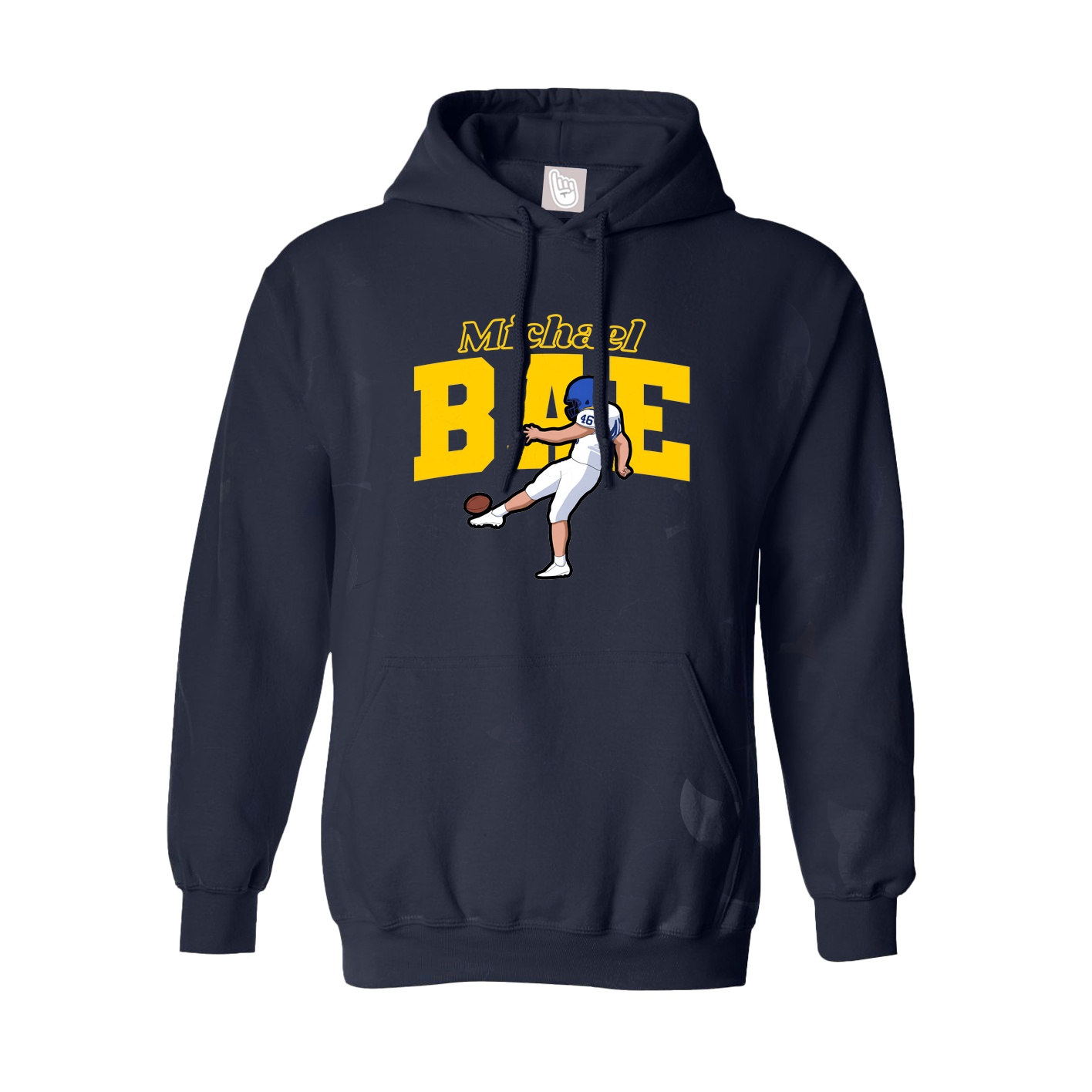 Youth Hoodie — Name Arch in Navy