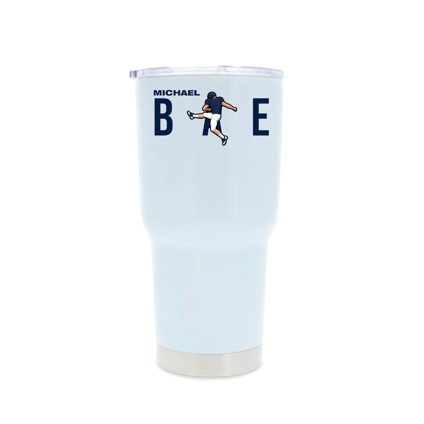 30oz Stainless Steel Tumbler — Player Name in White