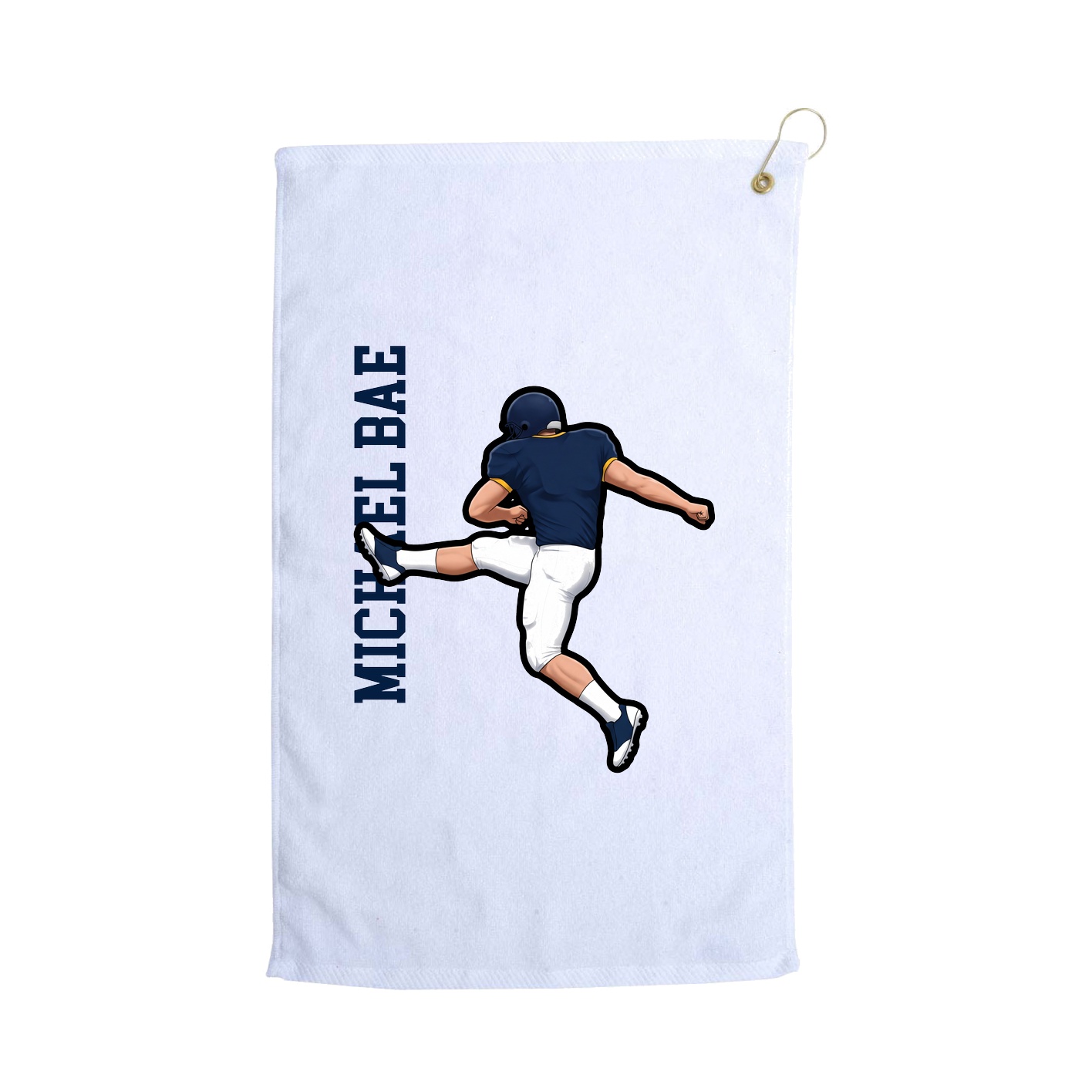 Golf Towel — Name Vertical in White