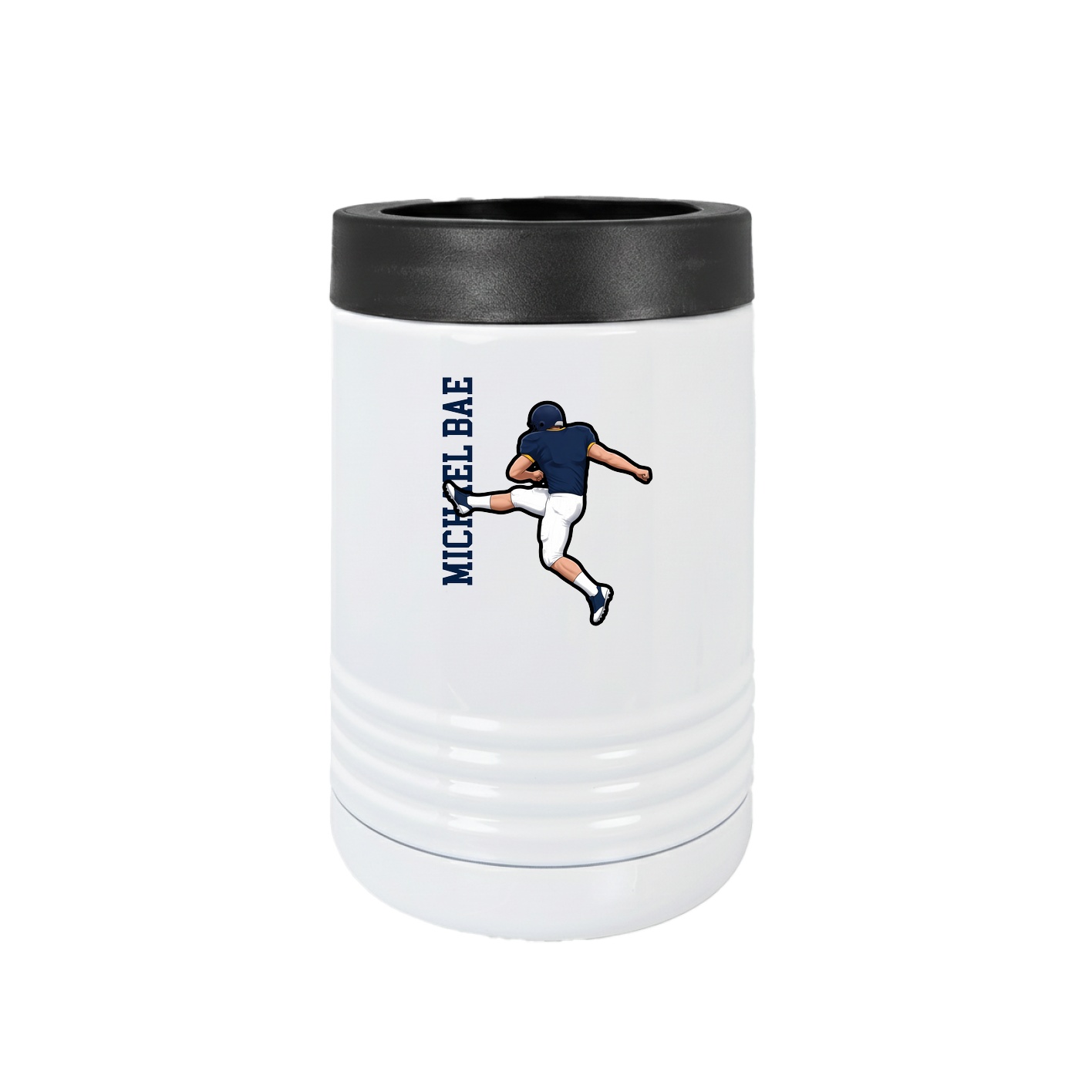 Beverage Holder — Name Vertical in White