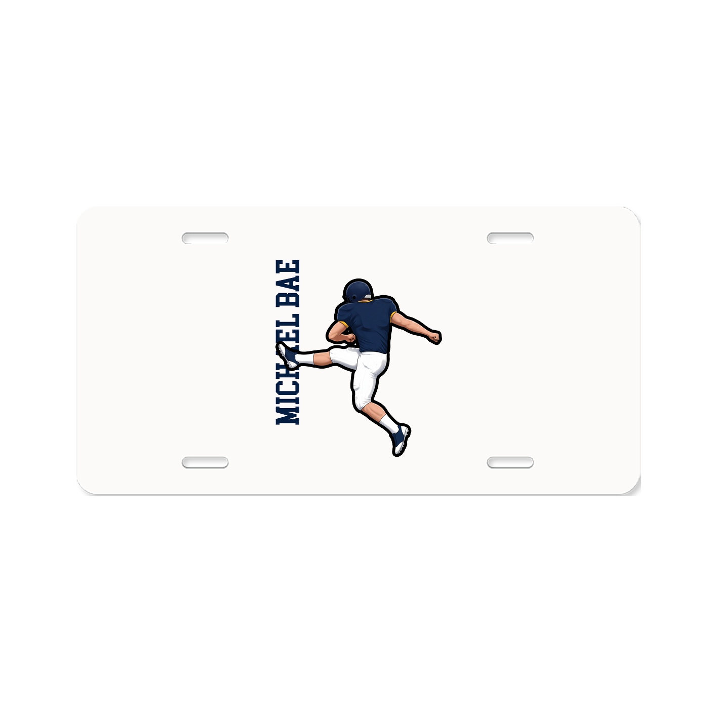 License Plate — Name Vertical in Classic