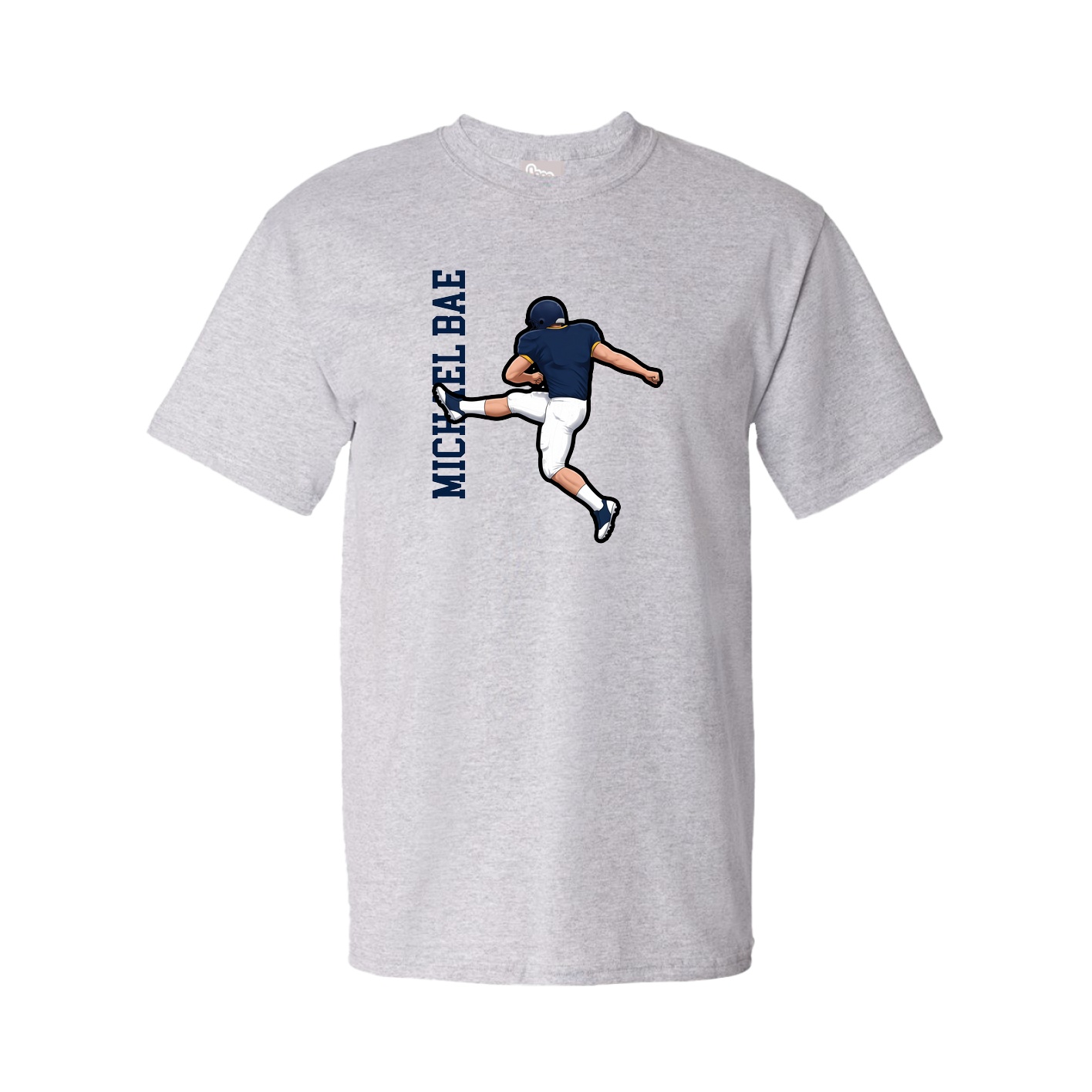 Tee — Name Vertical in Grey
