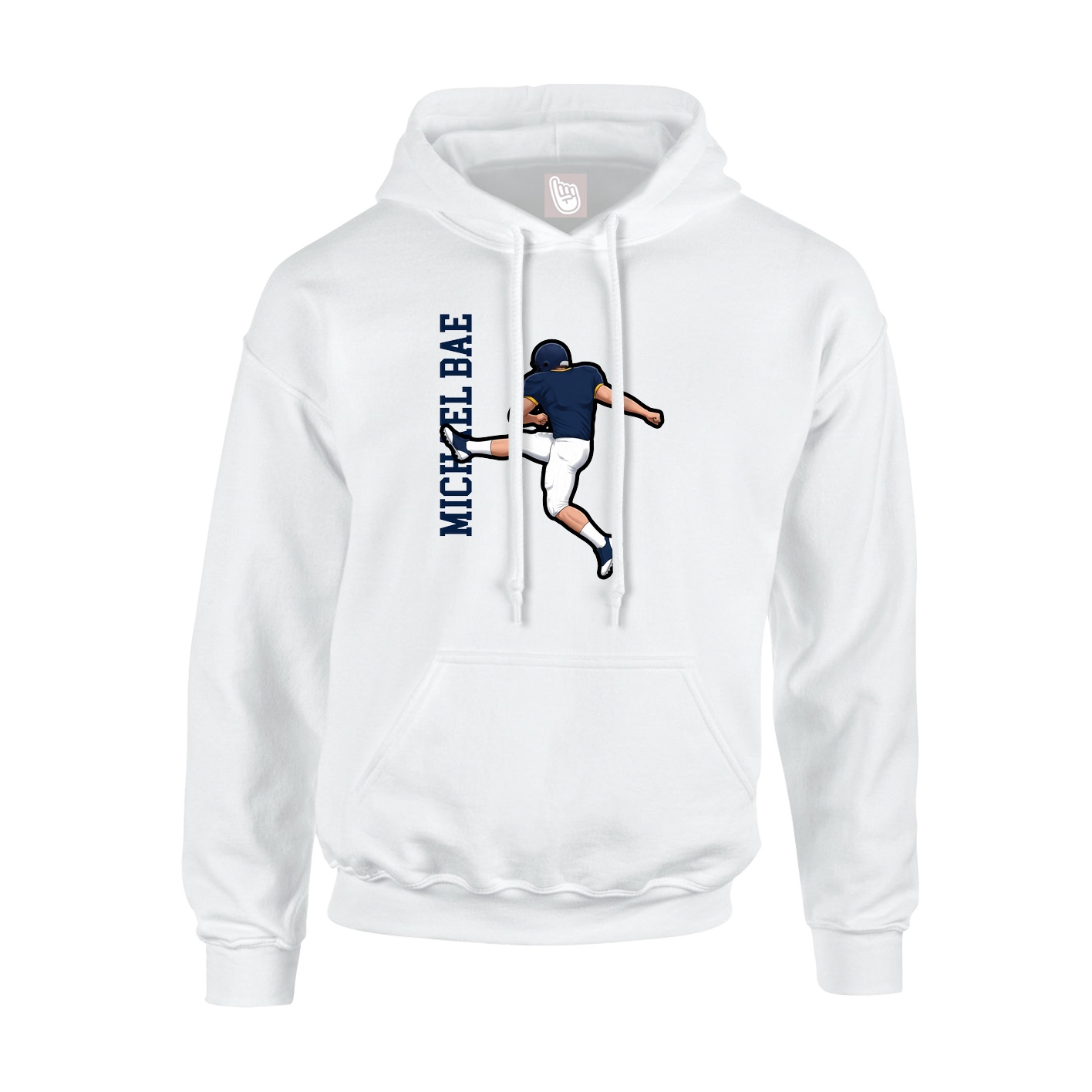 Youth Hoodie — Name Vertical in White