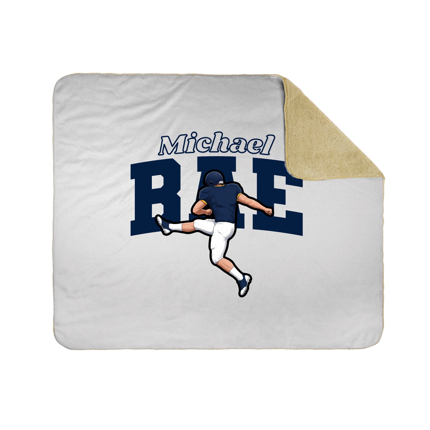 Throw Blanket — Name Arch in White