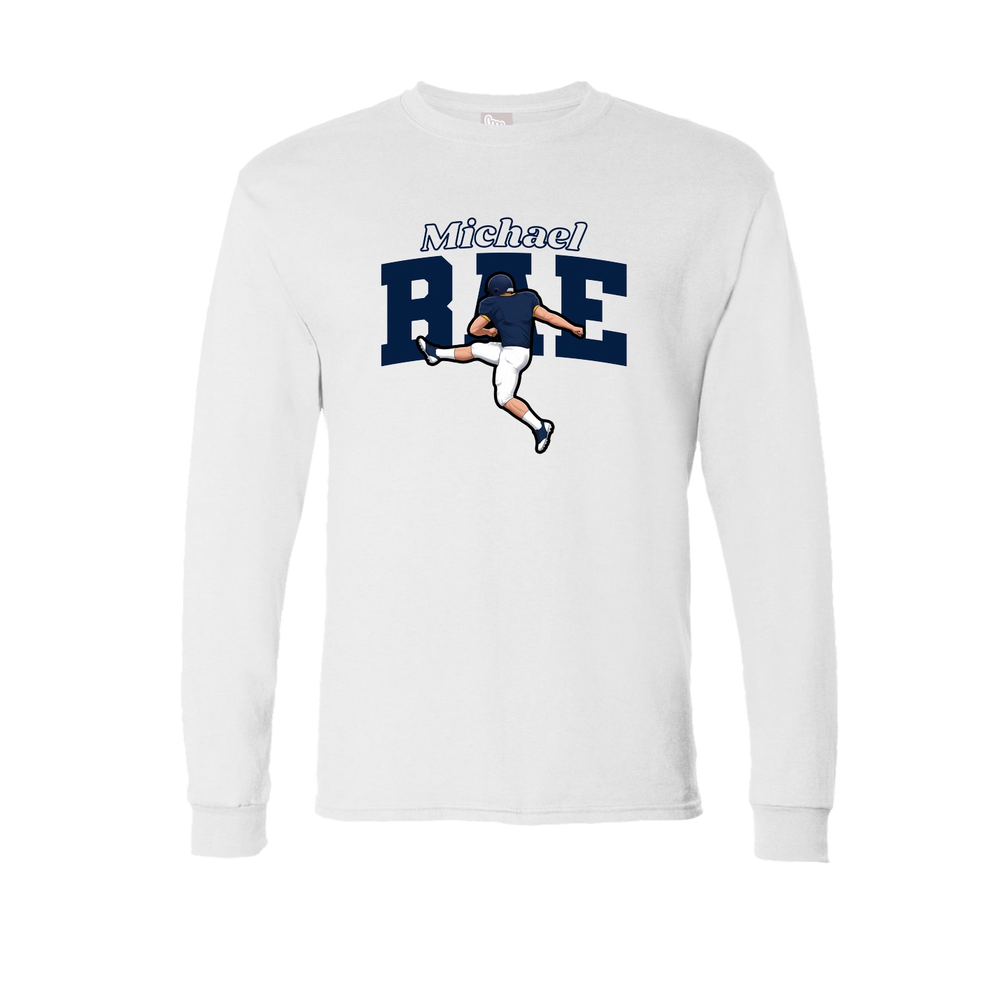 Long Sleeve Tee — Name Arch in White