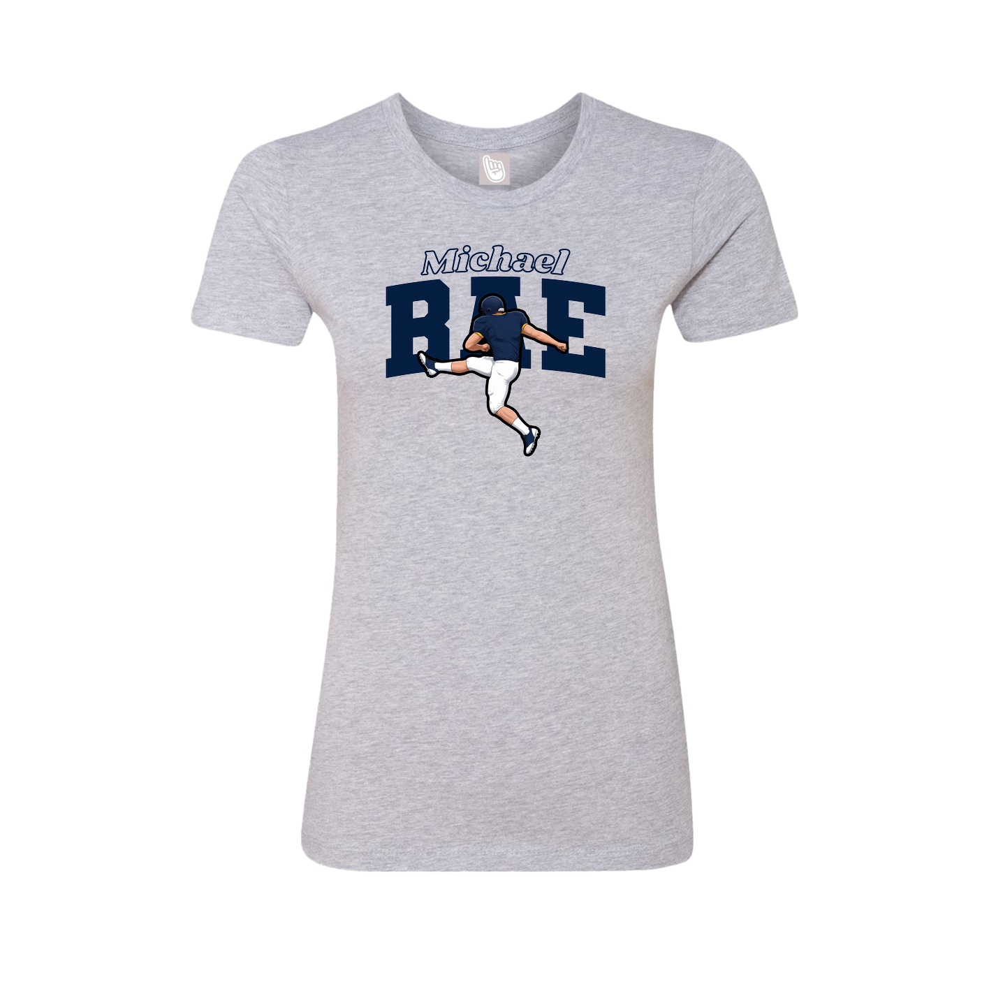 Fitted Women's Tee — Name Arch in Grey