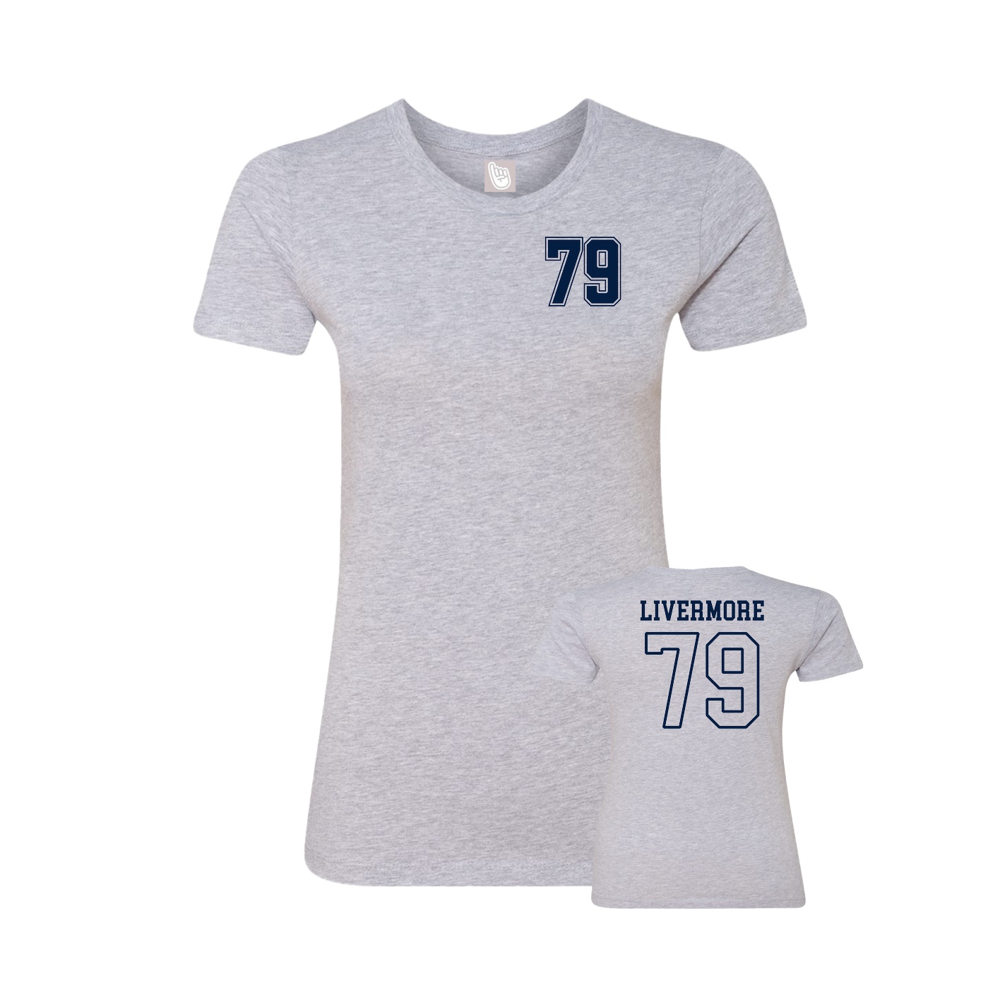 Womens Tee — Chest Back in Grey
