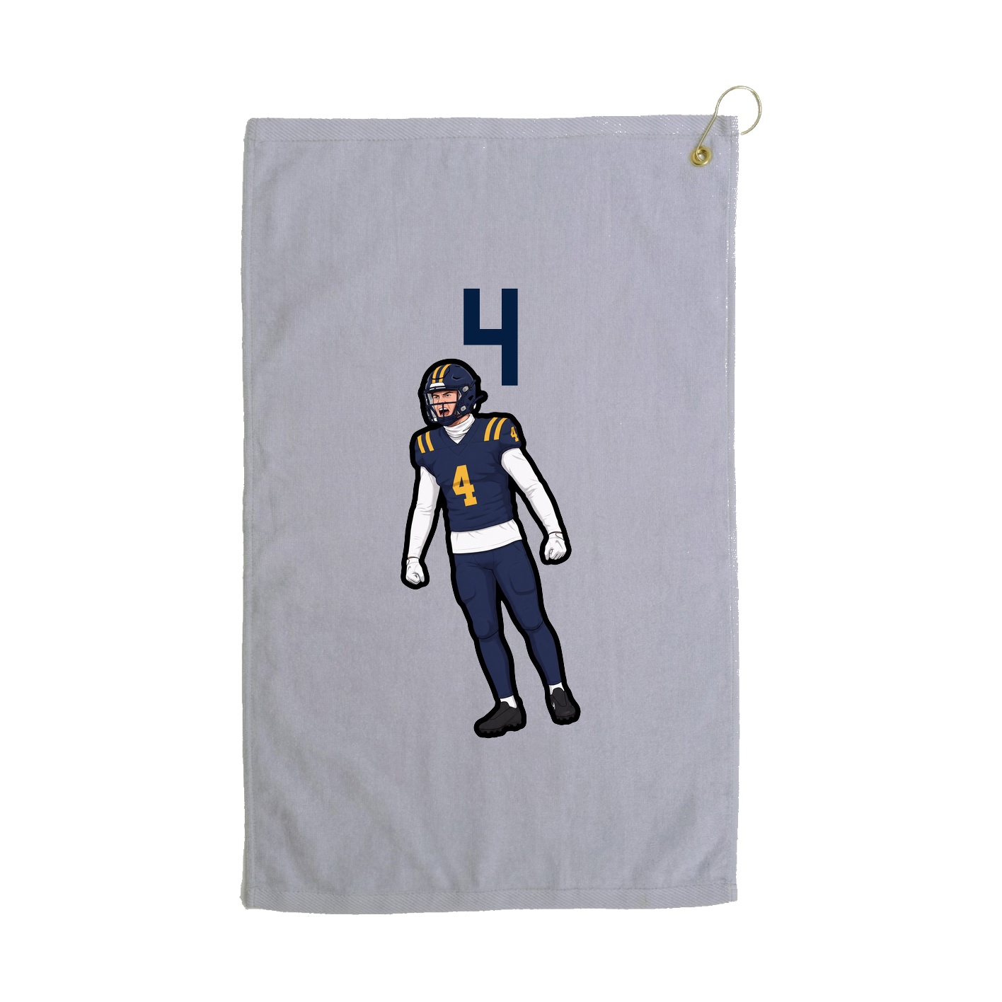 Golf Towel — Number Top in Grey