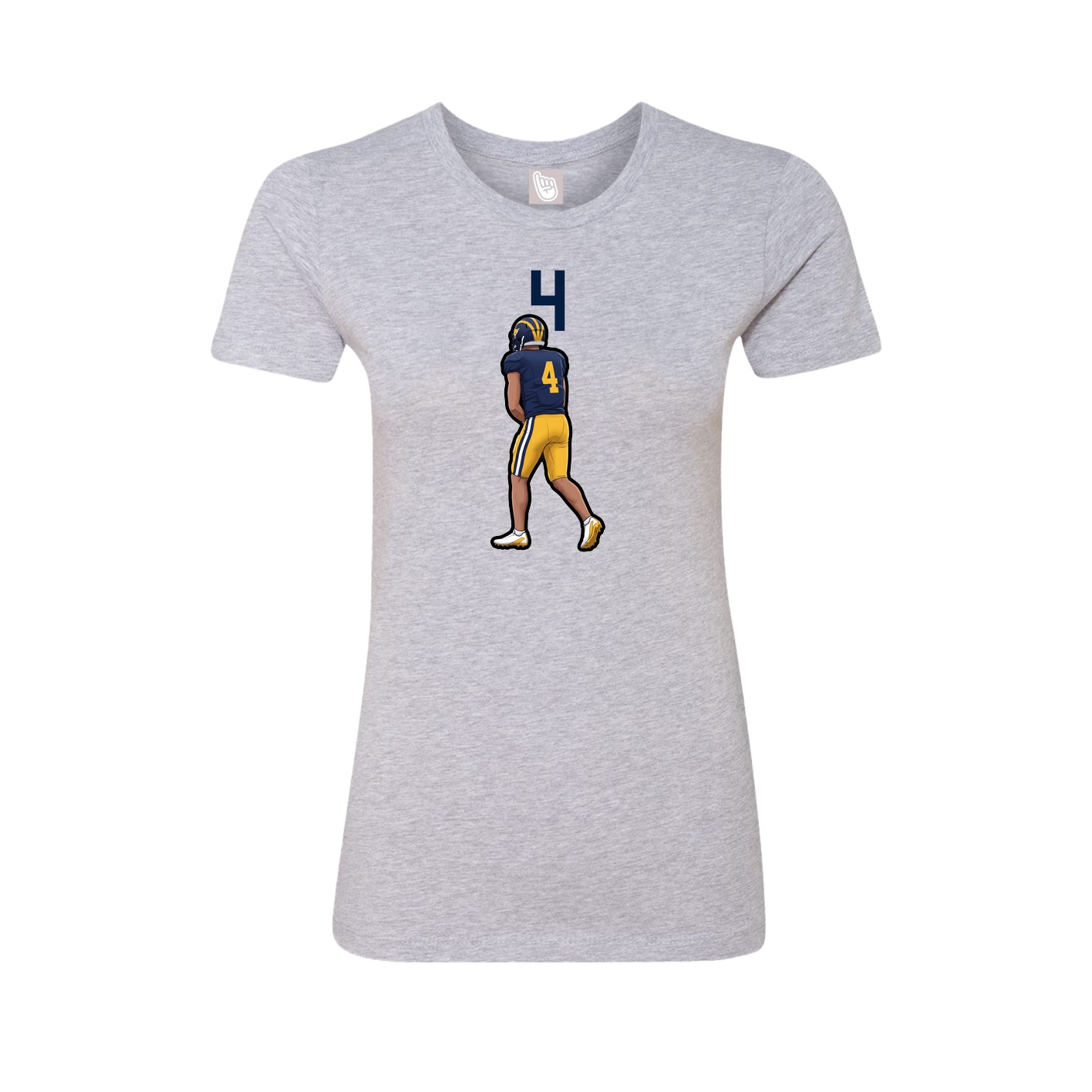 Fitted Women's Tee — Number Top in Grey