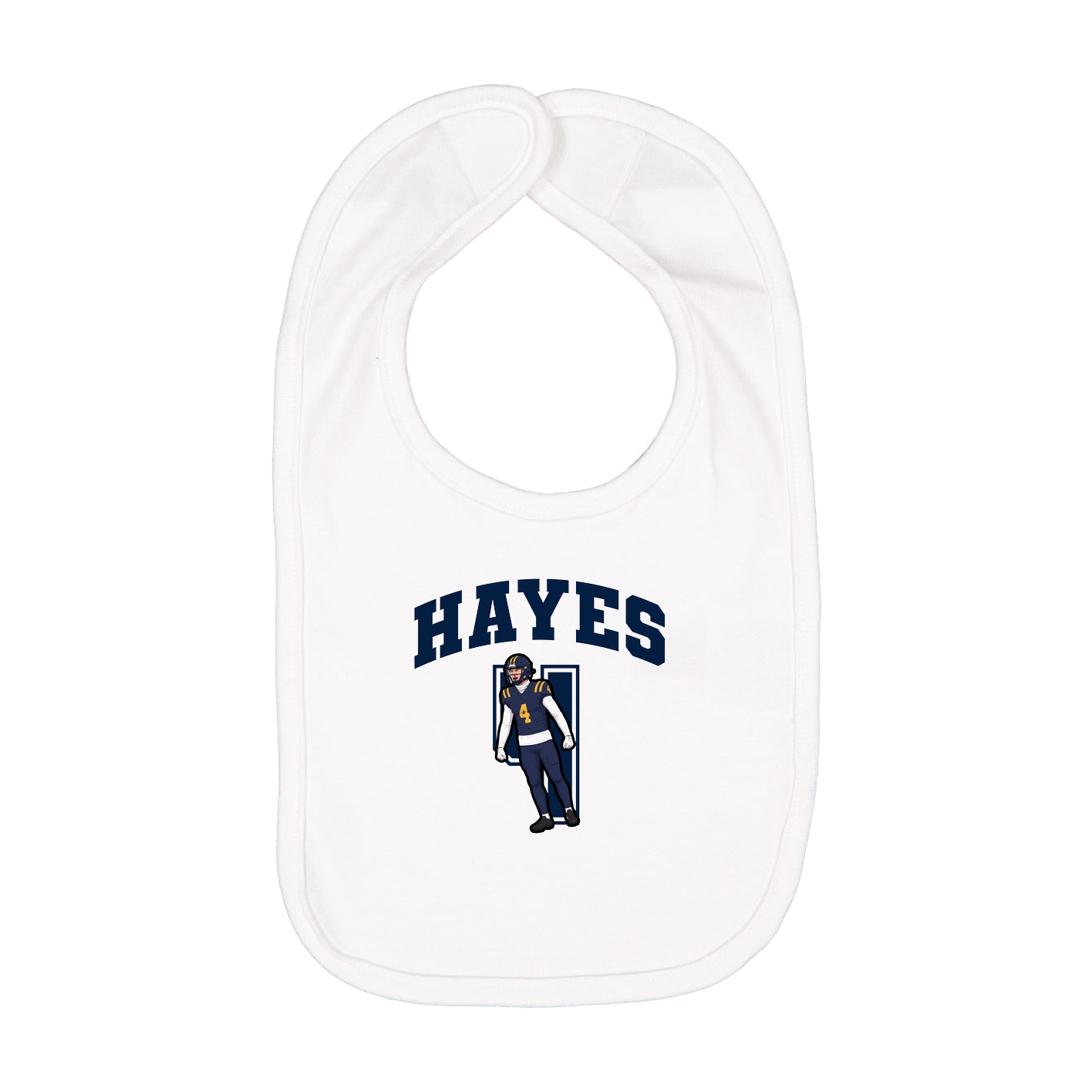 Infant Bib — Number in White