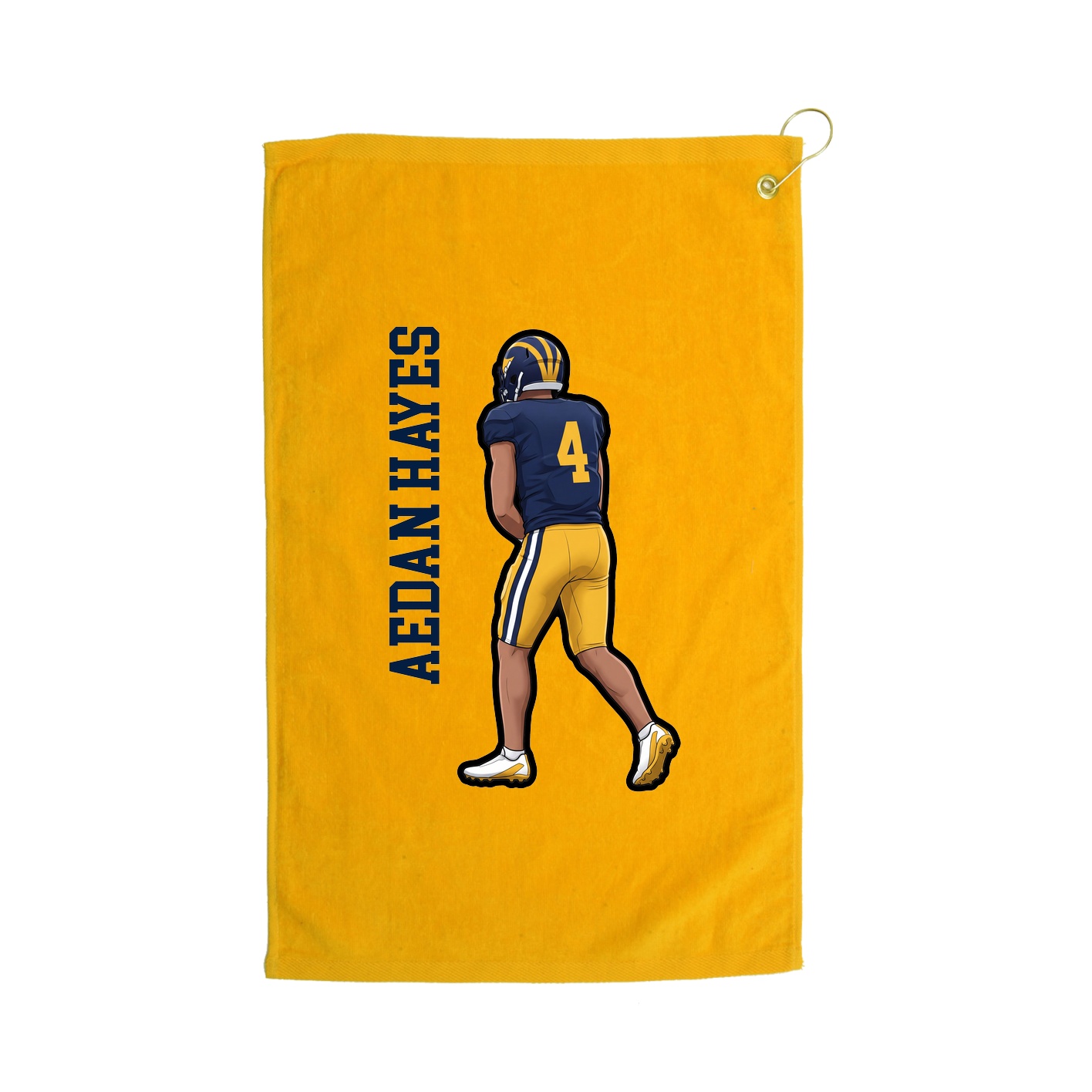 Golf Towel — Name Vertical in Gold