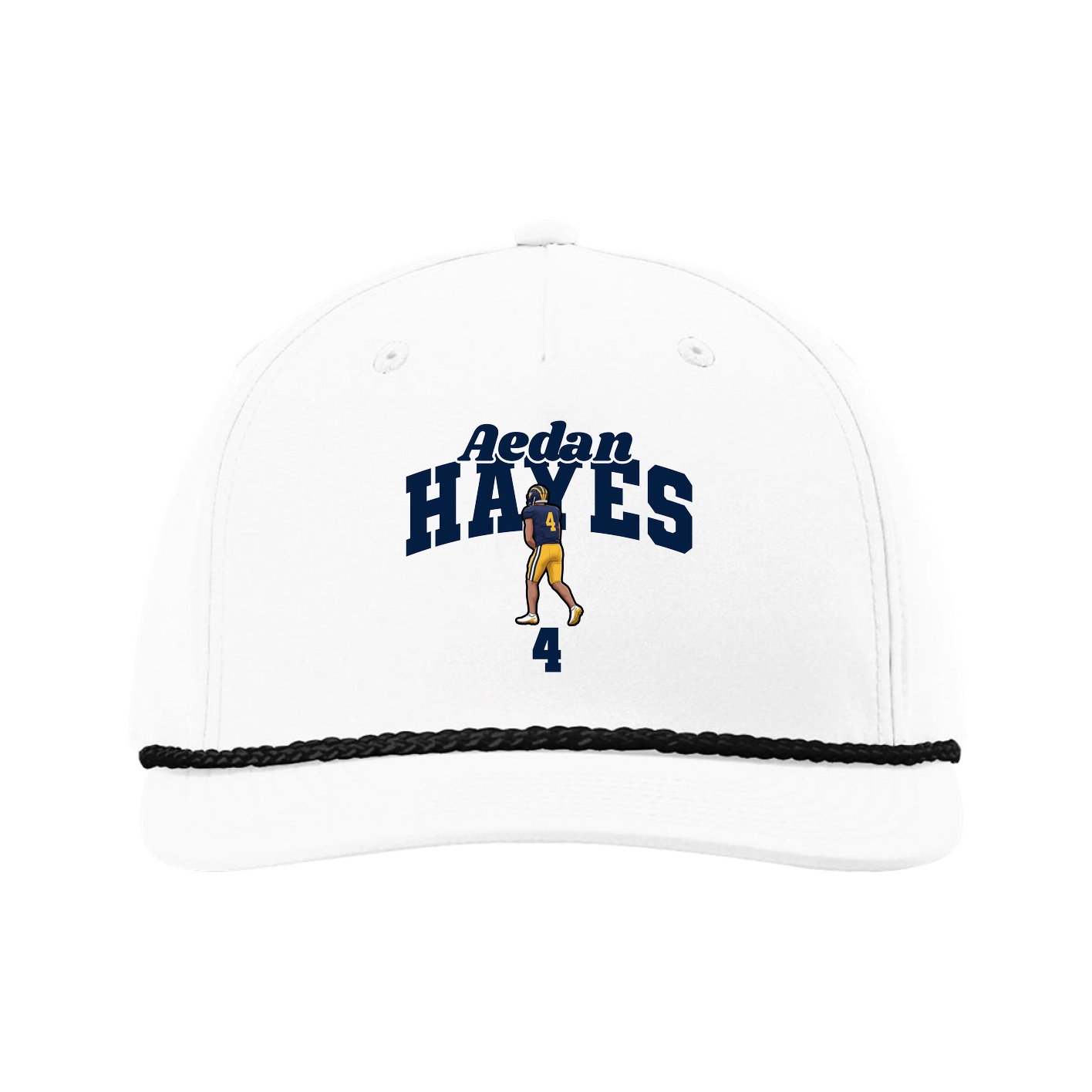 Five-Panel Classic Rope Cap — Signature Arch in White
