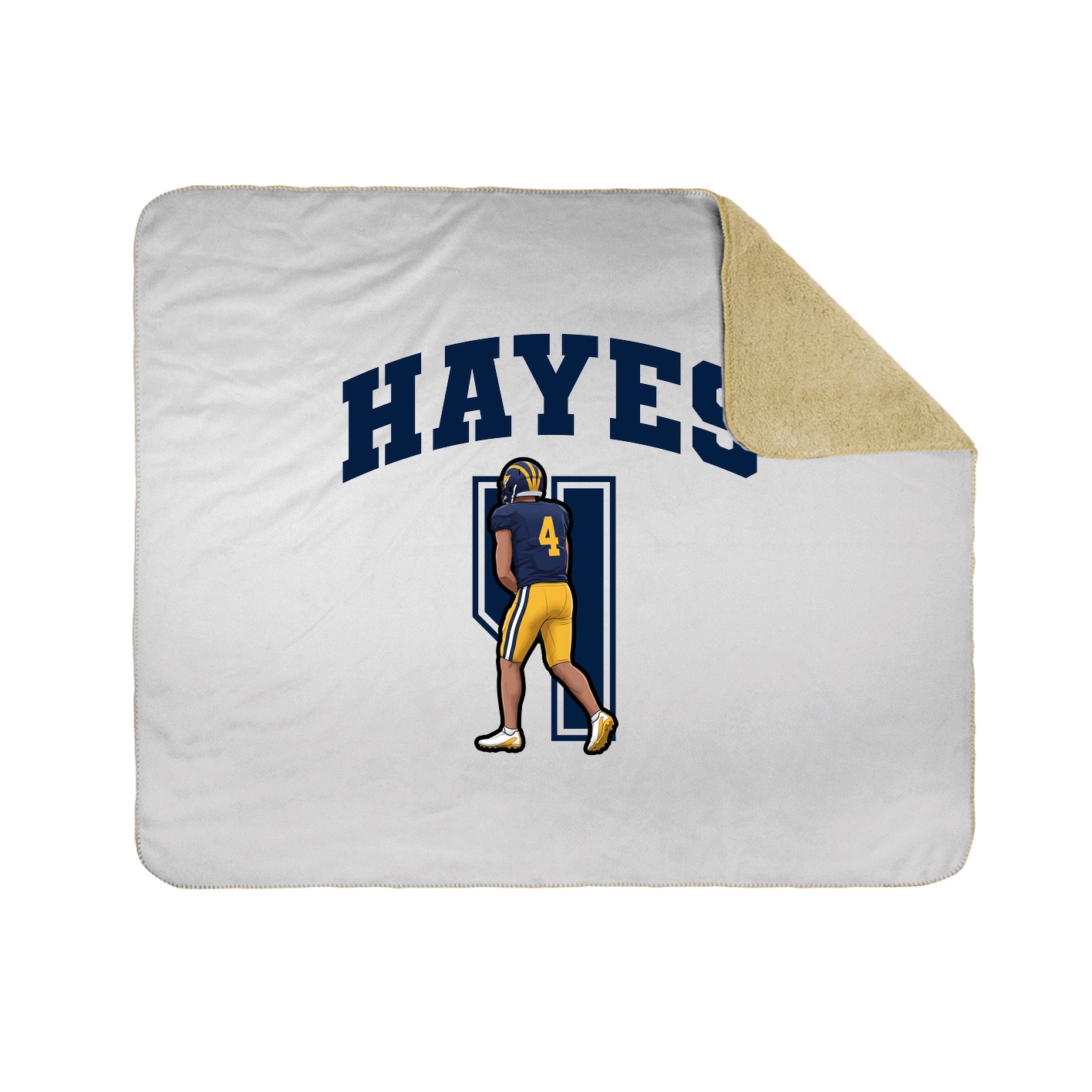 Throw Blanket — Number in White
