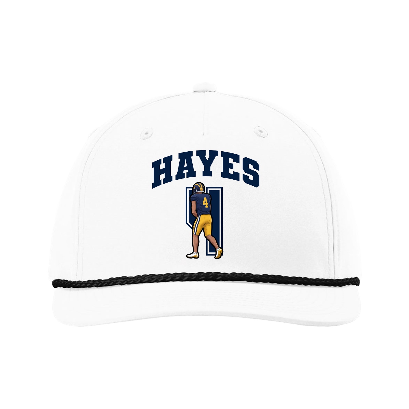 Five-Panel Classic Rope Cap — Number in White