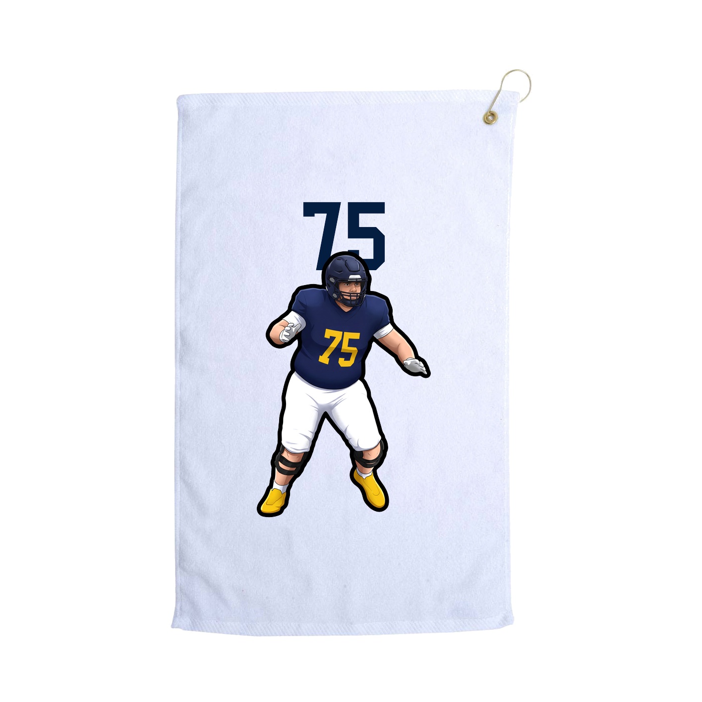 Golf Towel — Number Top in White