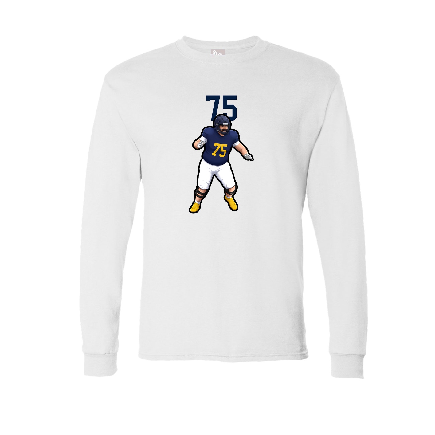 Long Sleeve Tee — Number Top in White