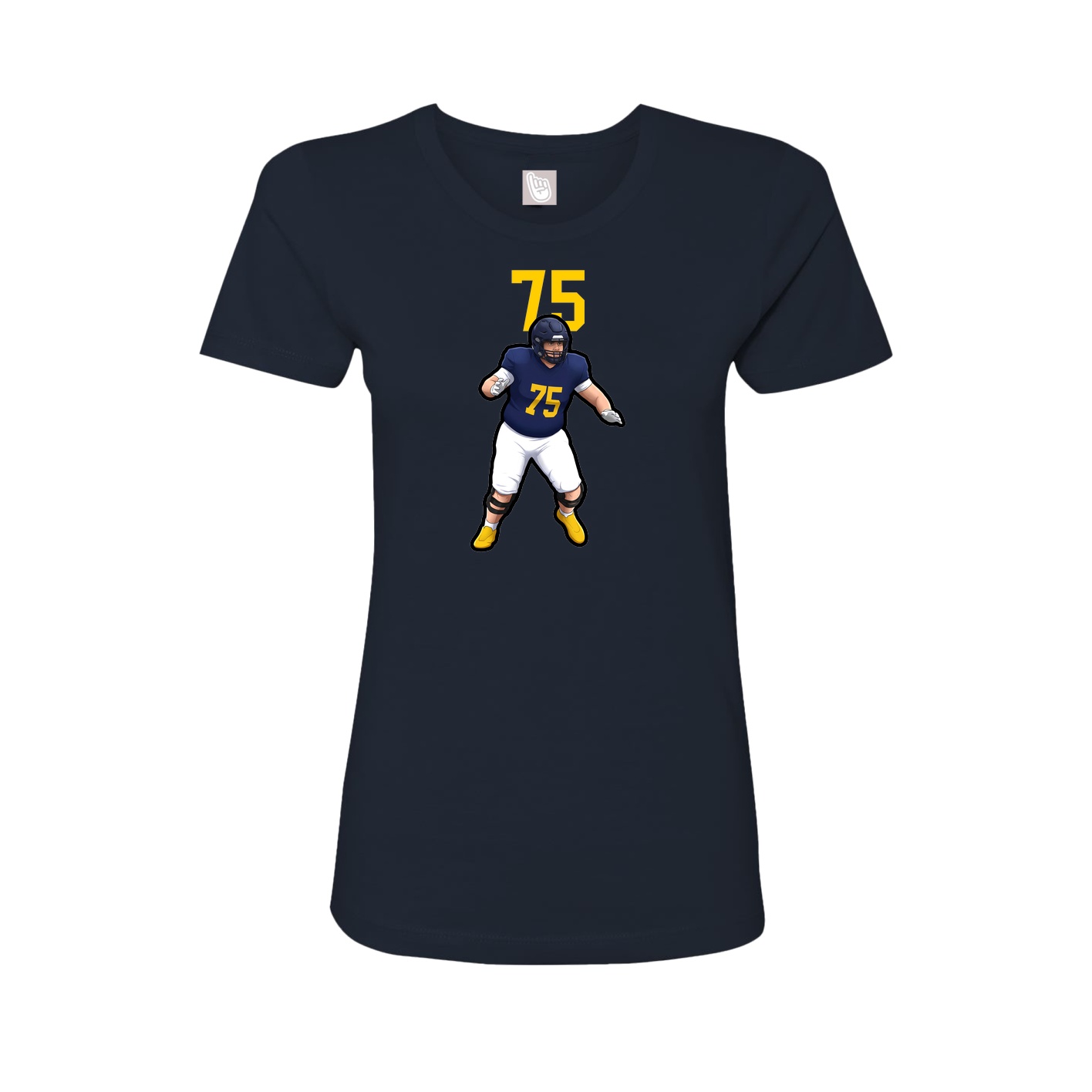Fitted Women's Tee — Number Top in Navy