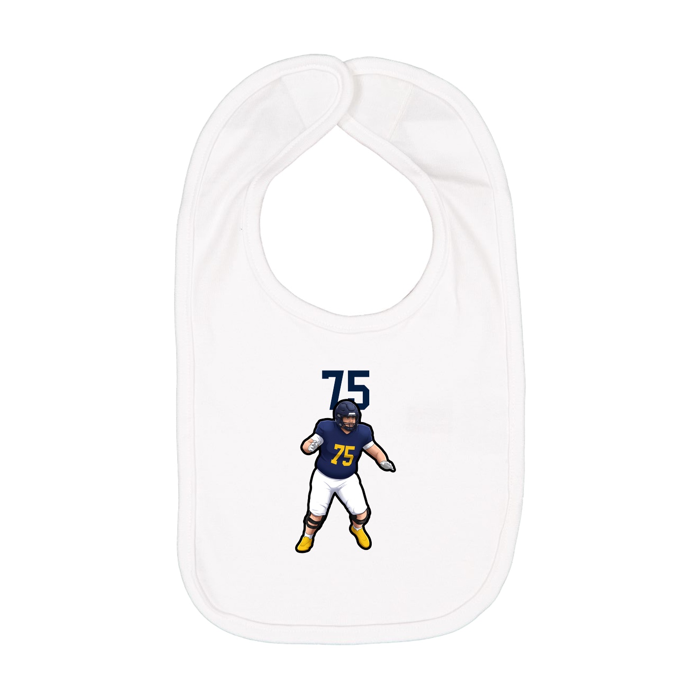 Infant Bib — Number Top in White