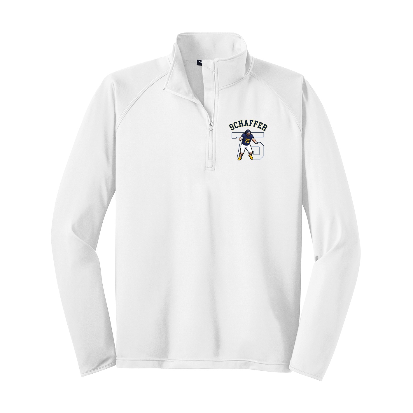 Q-Zip Pullover — Shirsey Arch in White
