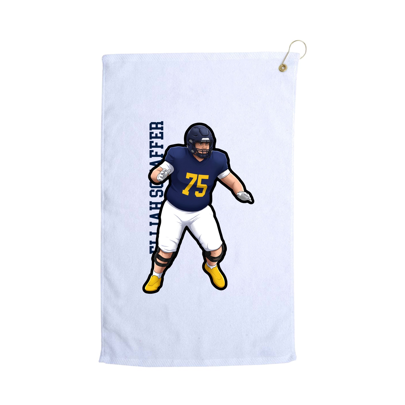 Golf Towel — Name Vertical in White