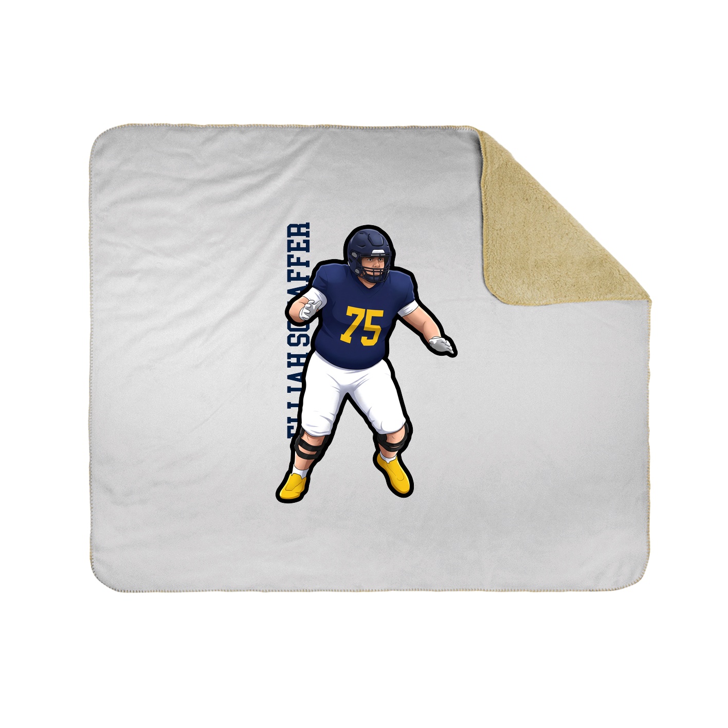 Throw Blanket — Name Vertical in White