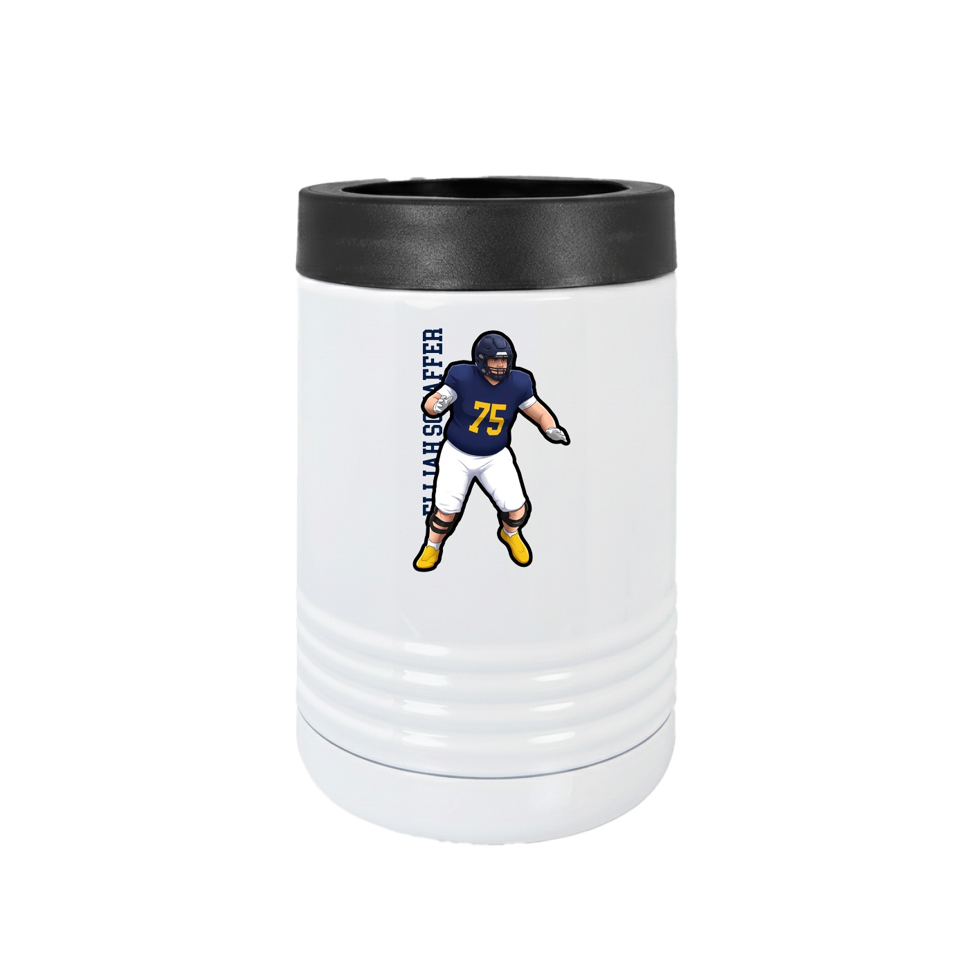 Beverage Holder — Name Vertical in White