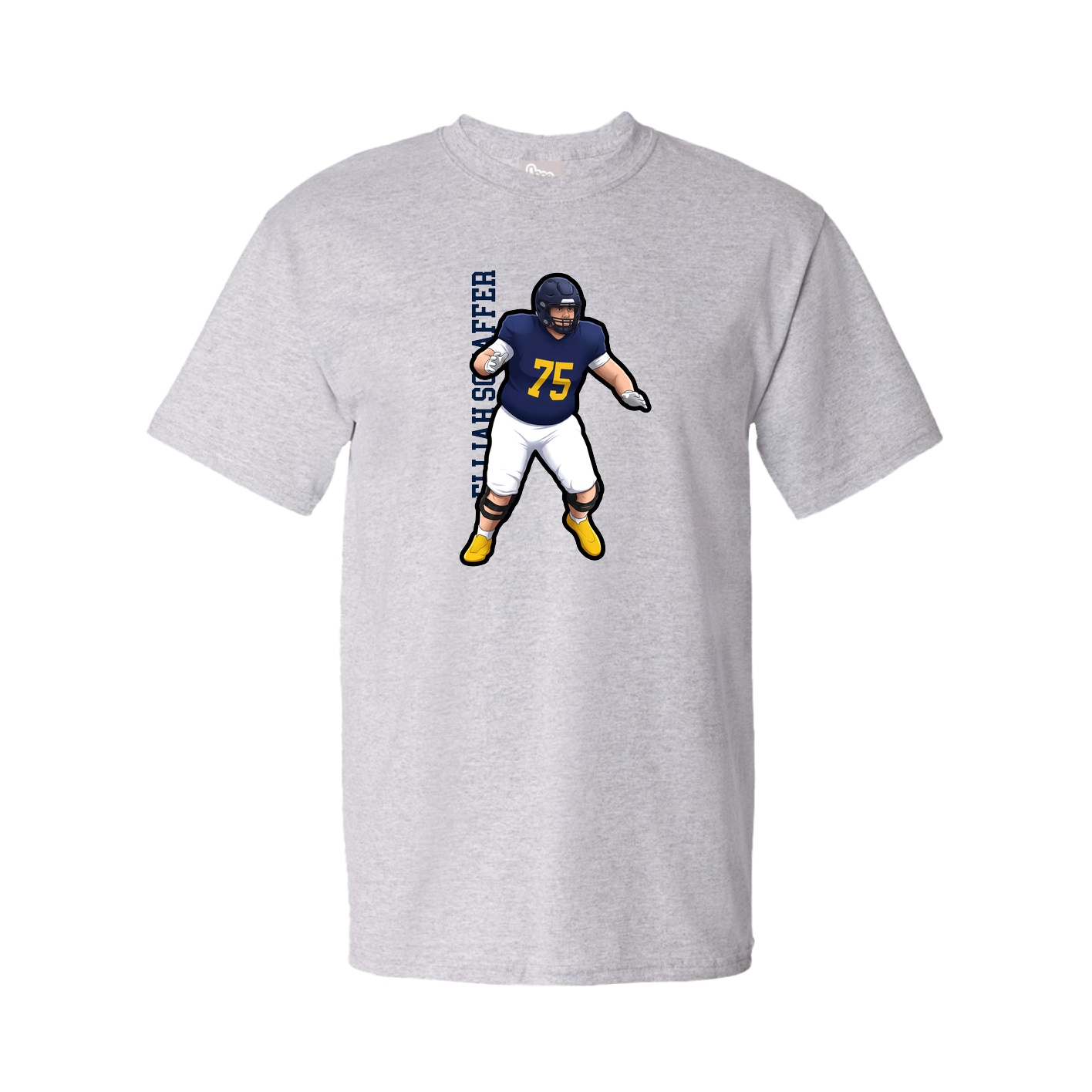 Youth Tee — Name Vertical in Grey