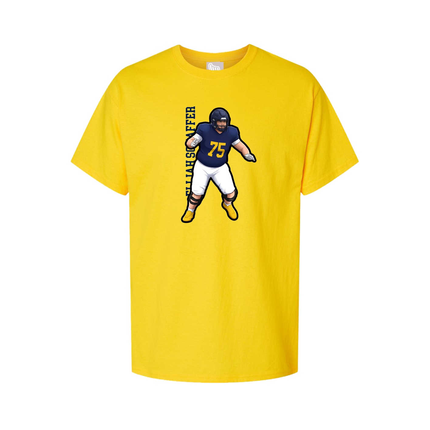 Youth Tee — Name Vertical in Gold