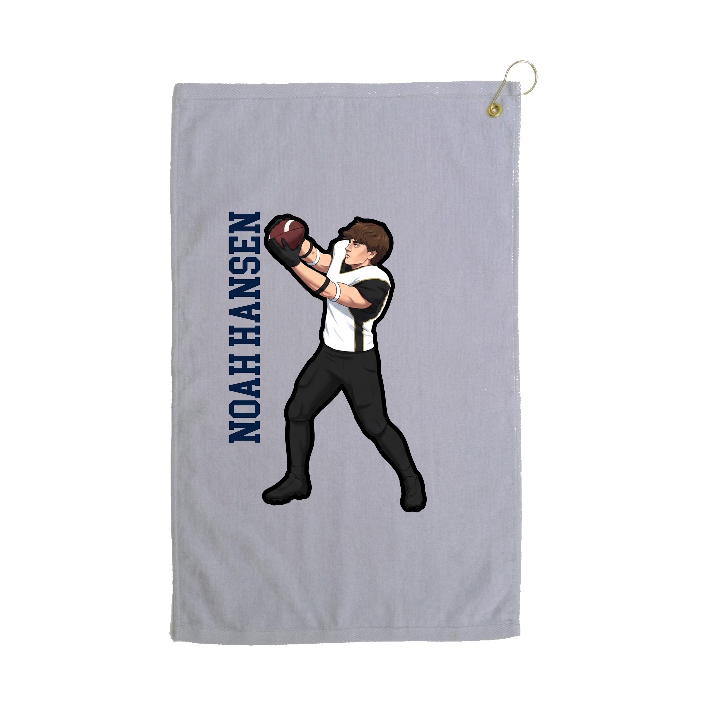 Golf Towel — Name Vertical in Grey