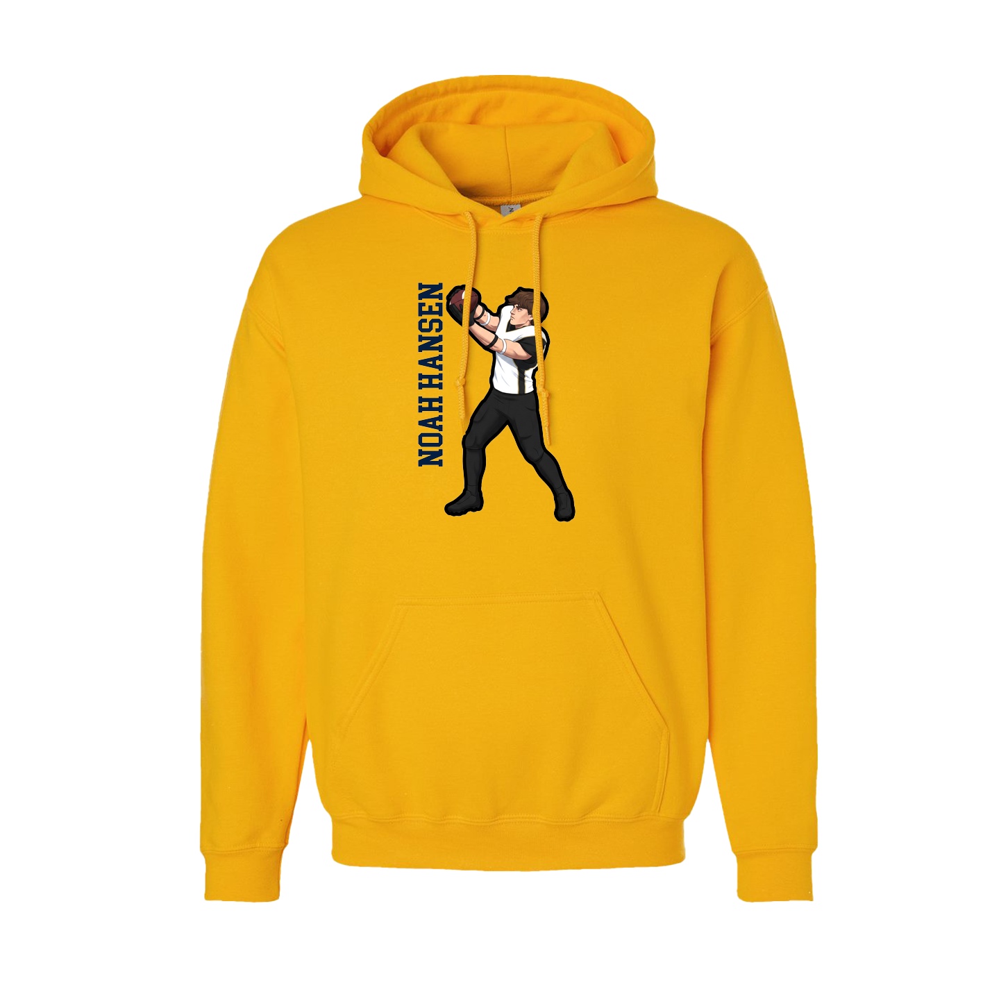 Youth Hoodie — Name Vertical in Gold
