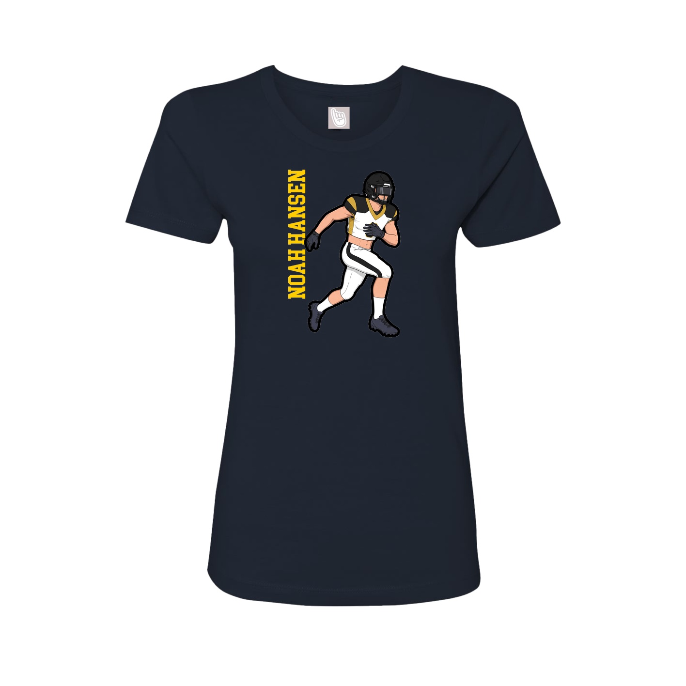 Womens Tee — Name Vertical in Navy