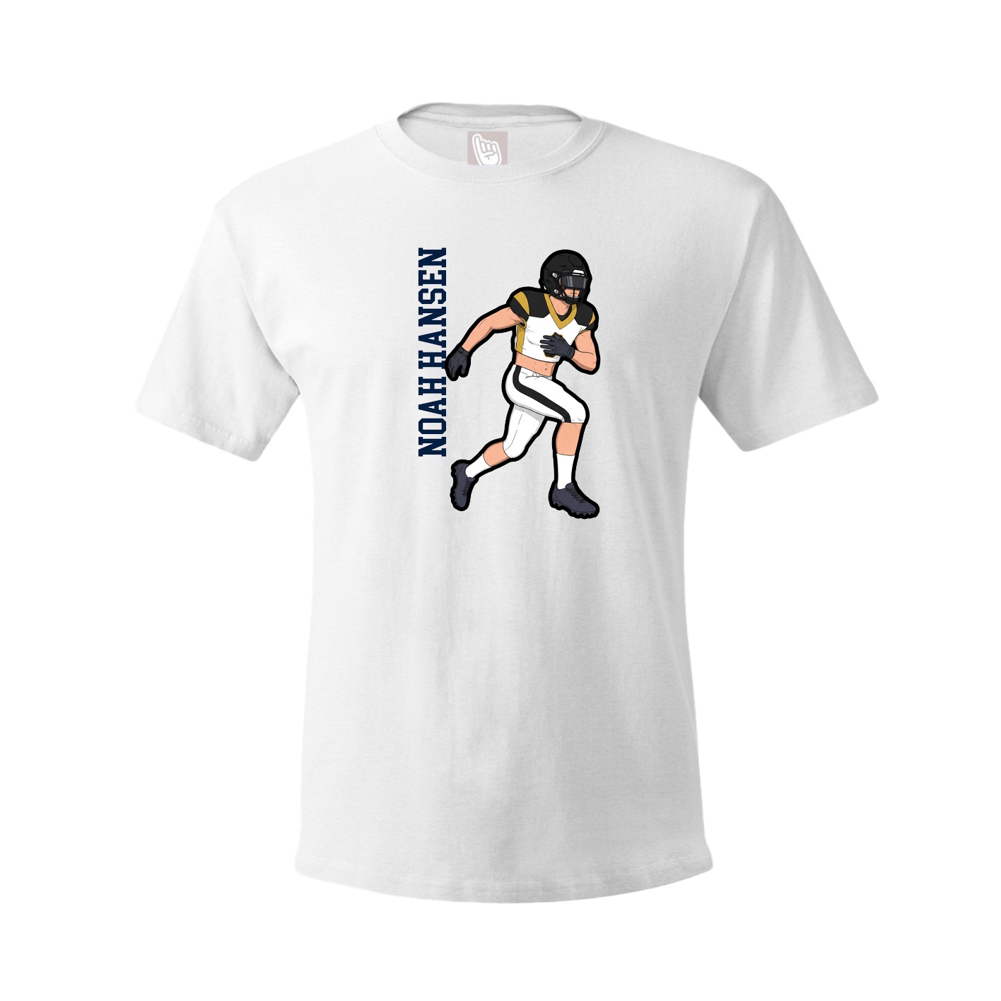 Youth Tee — Name Vertical in White