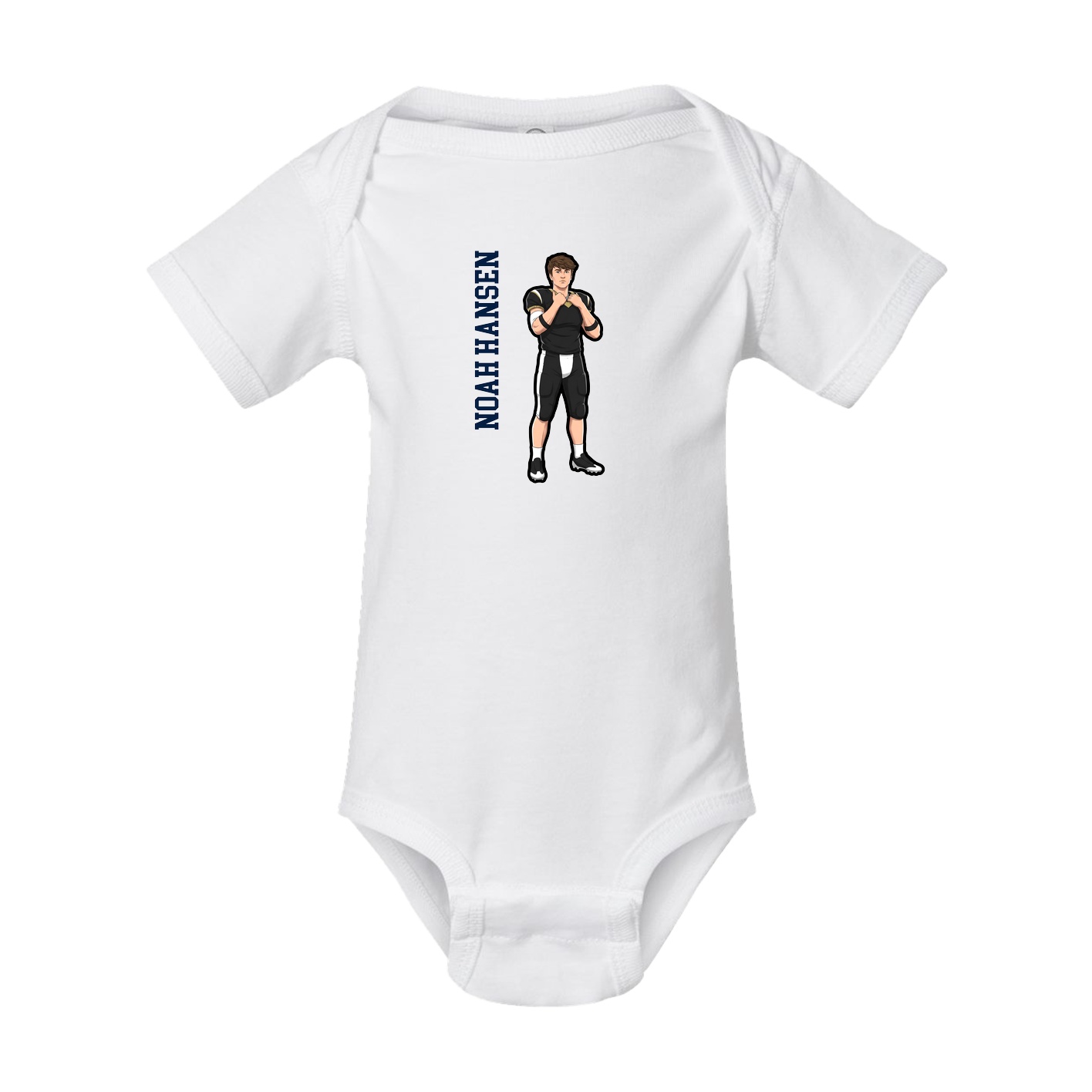 Baby Onesie — Name Vertical in White