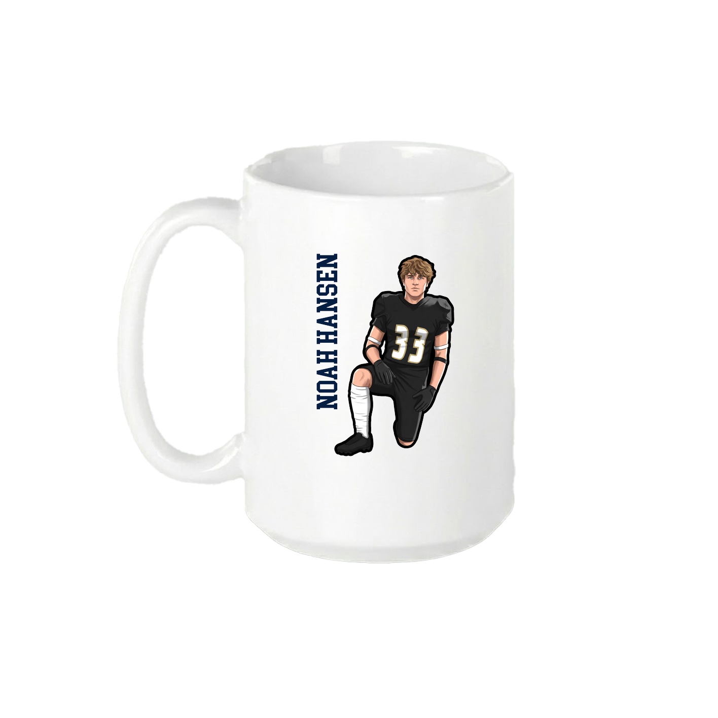 15oz Coffee Mug — Name Vertical in White